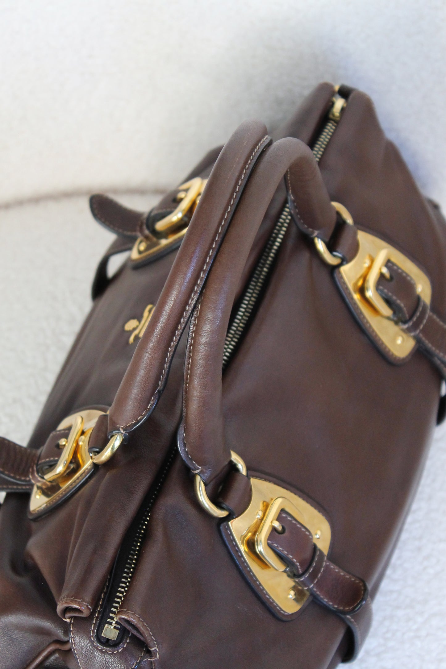 Prada Buckled Bauletto Bag