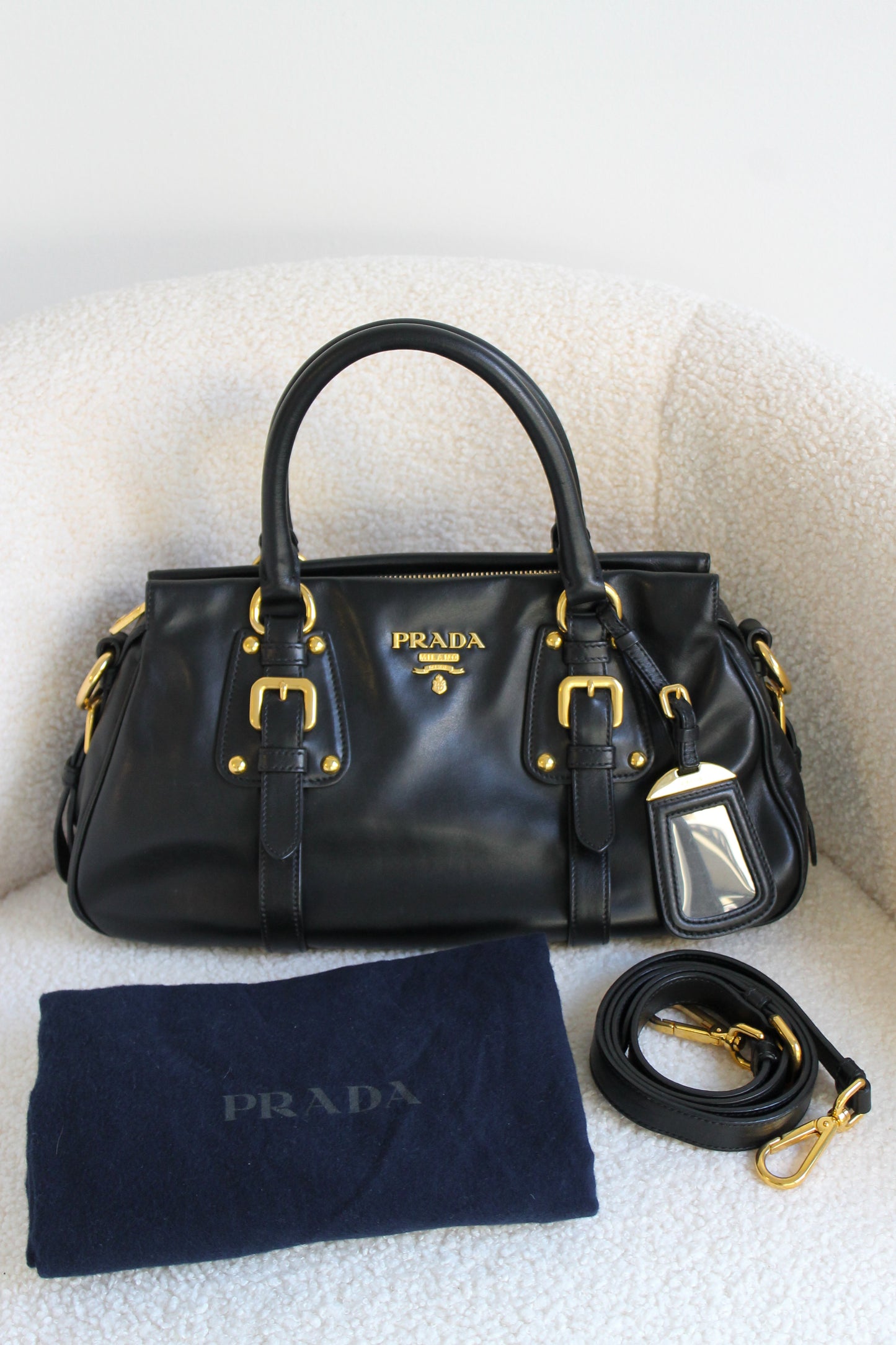 Prada Buckled Leather Bag