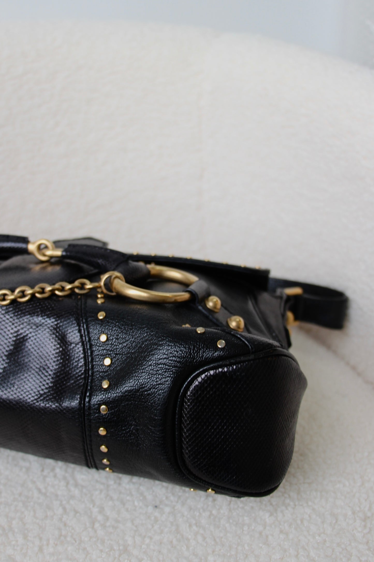 Gucci Lizard Horsebit Shoulder Bag