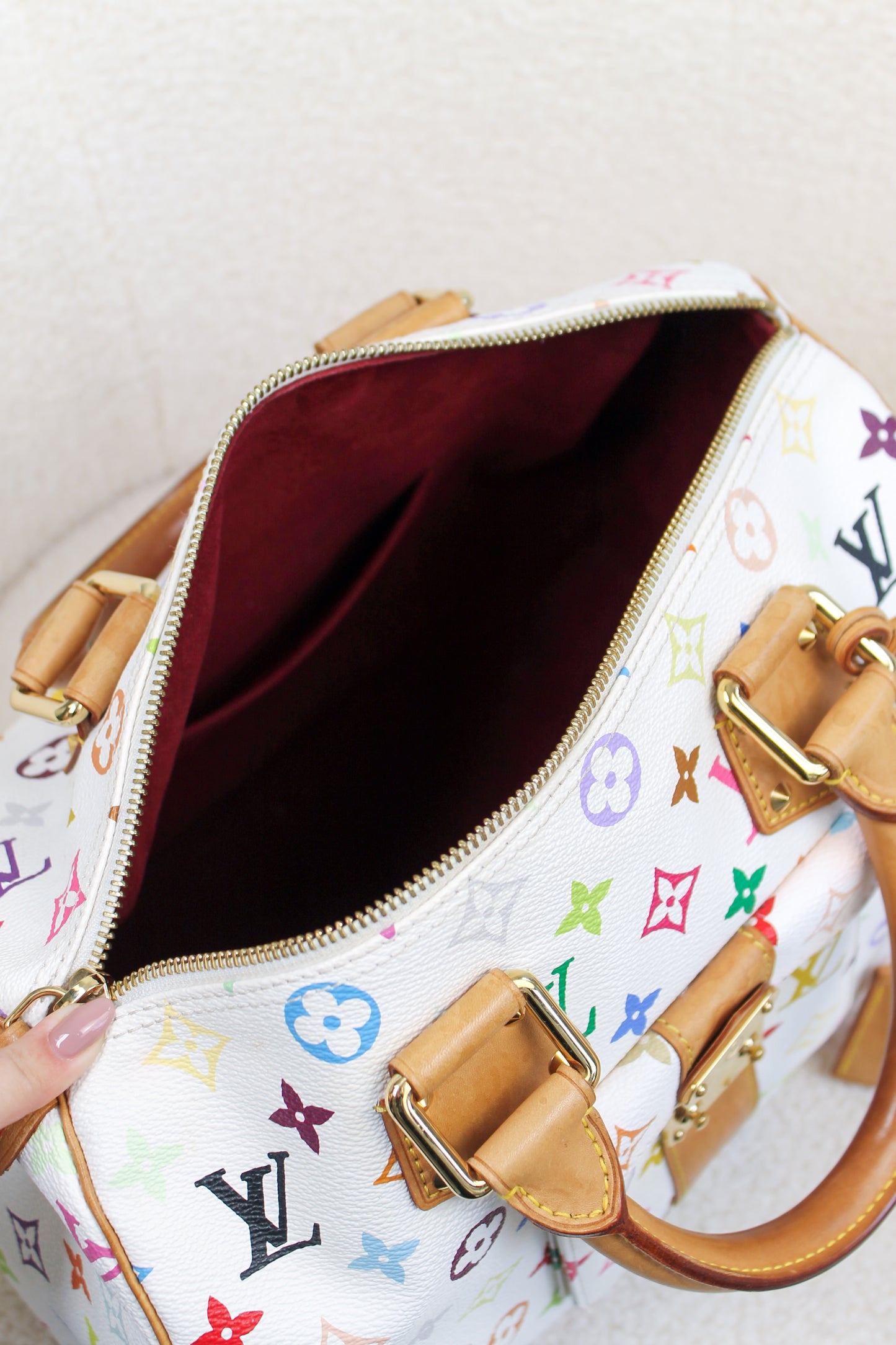 Louis Vuitton x Takashi Murakami Blanc Multicolor Speedy 30