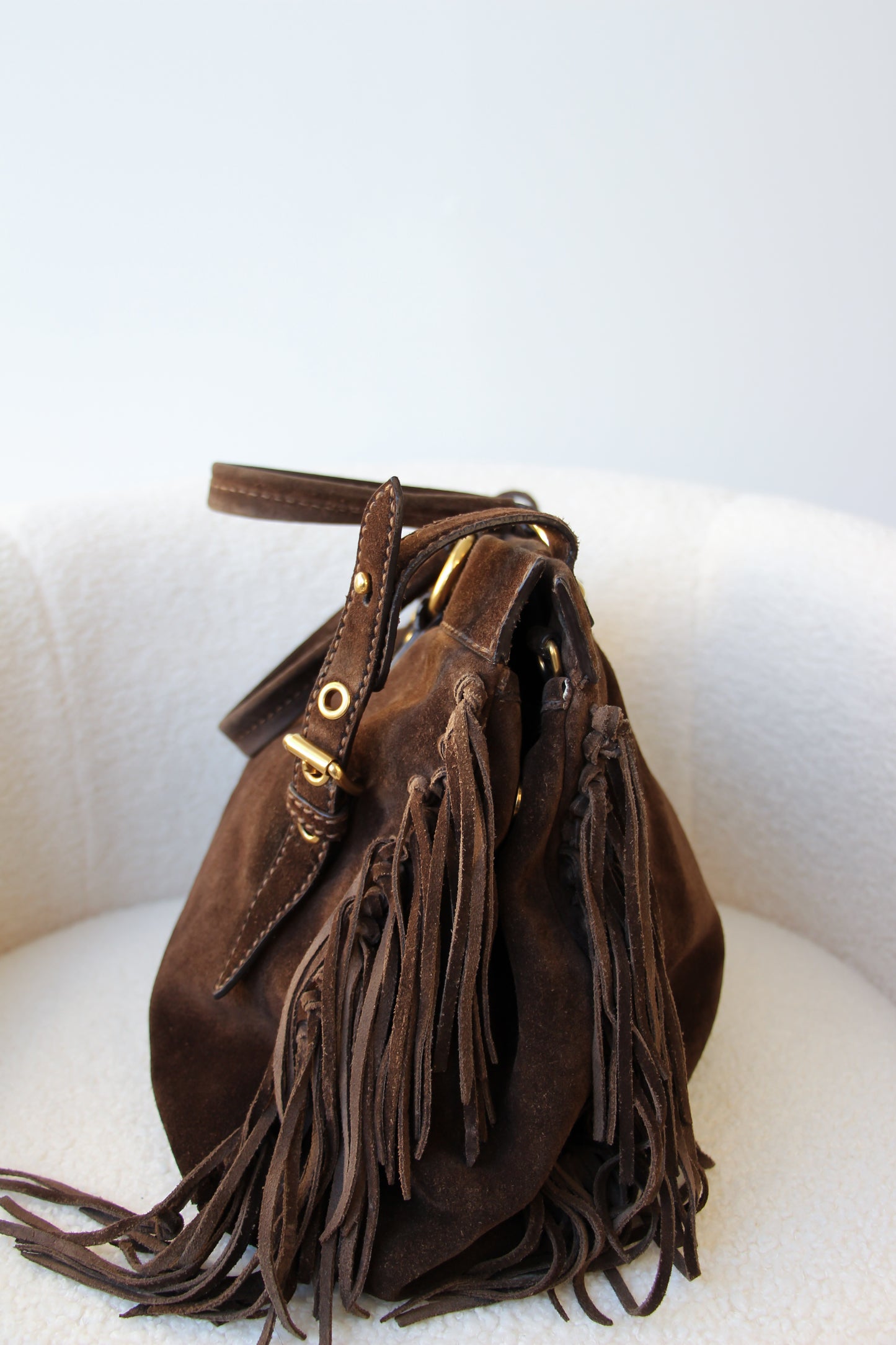 Miu Miu Suede Tassel Handbag