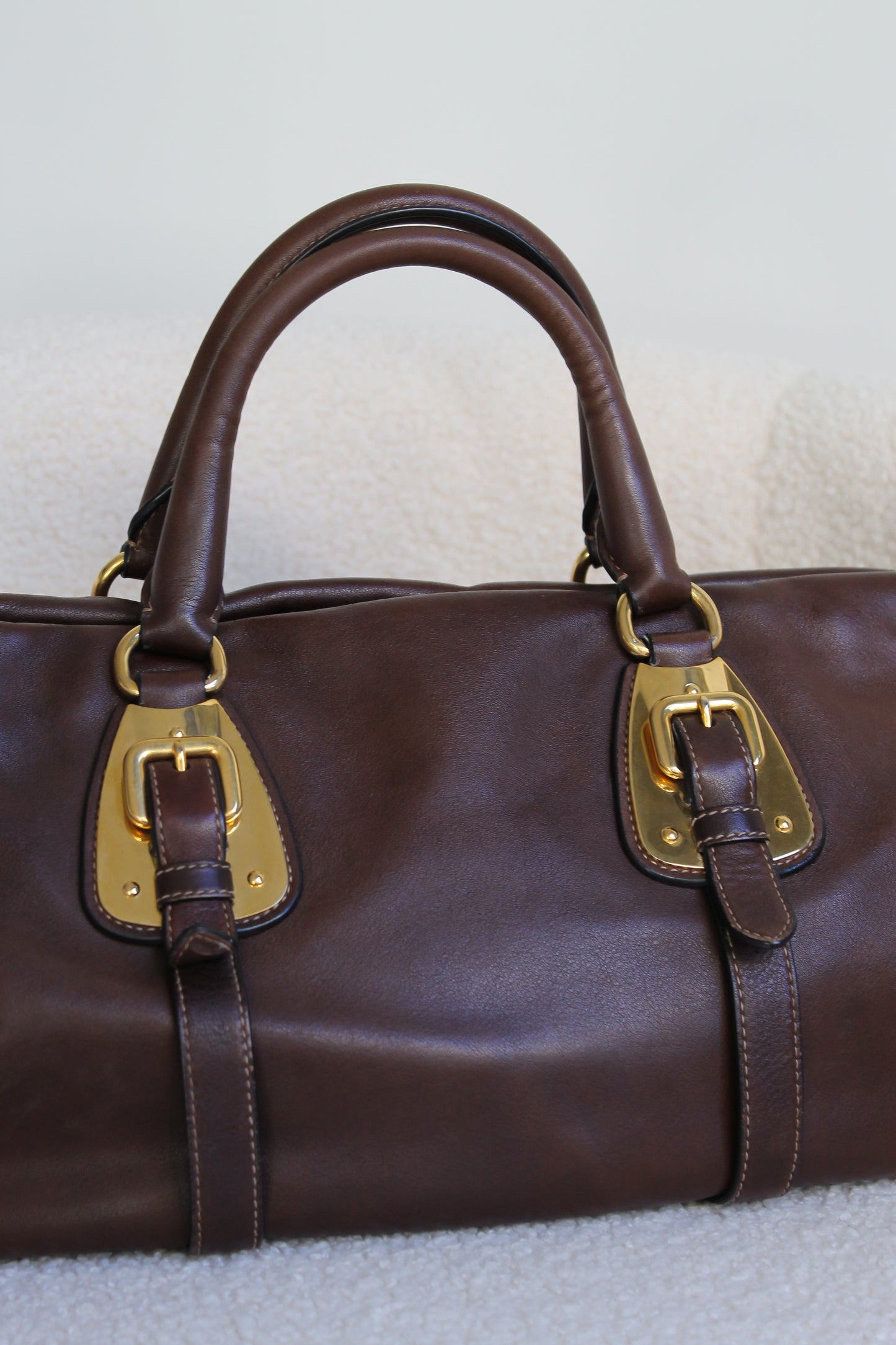 Prada Buckled Bauletto Bag