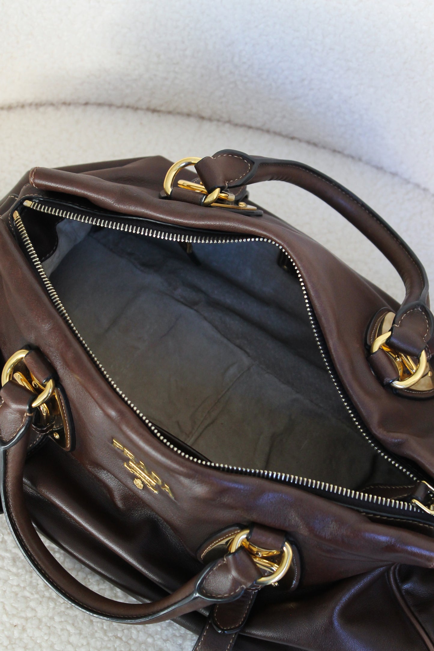 Prada Buckled Bauletto Bag