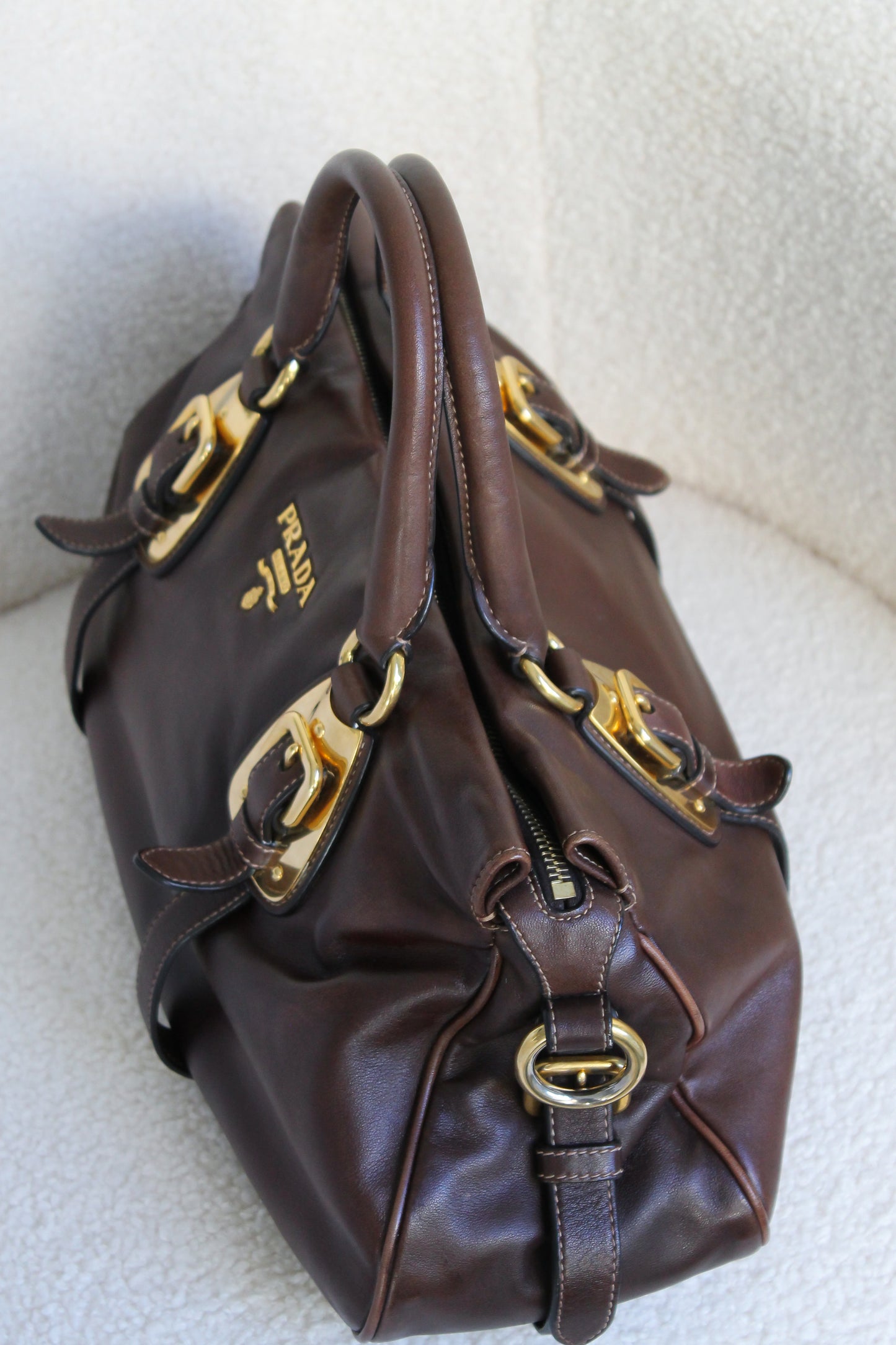 Prada Buckled Bauletto Bag