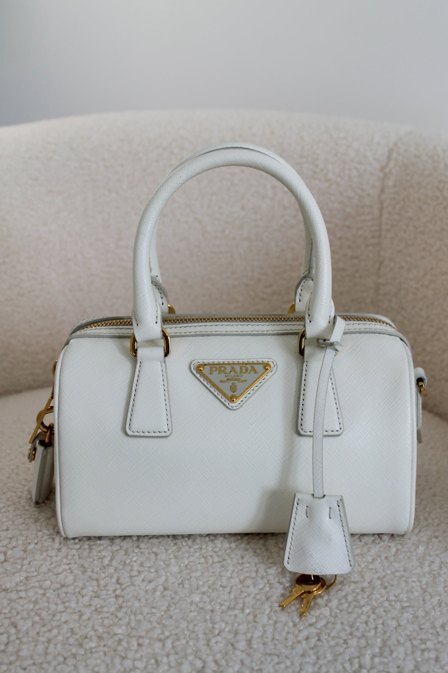 Prada Saffiano Leather Top Handle Bag