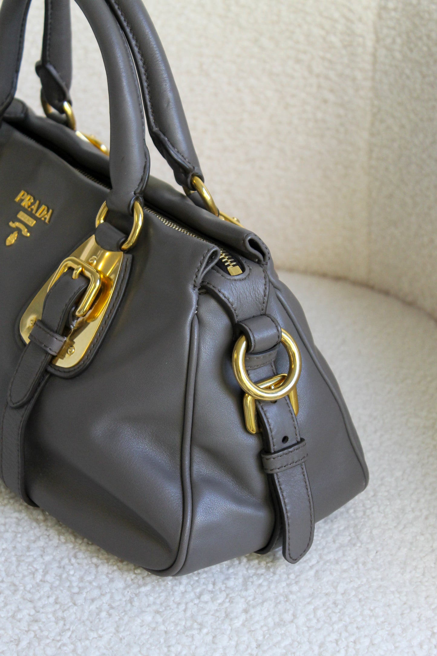 Prada Buckled Bauletto Bag