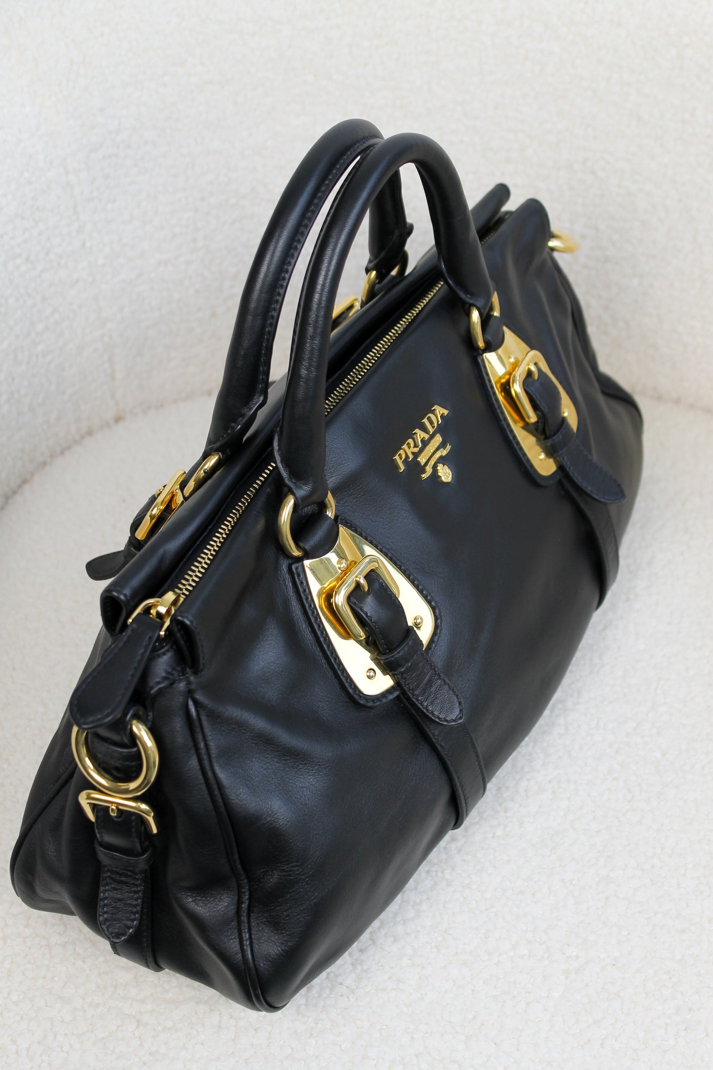 Prada Buckled Bauletto Bag