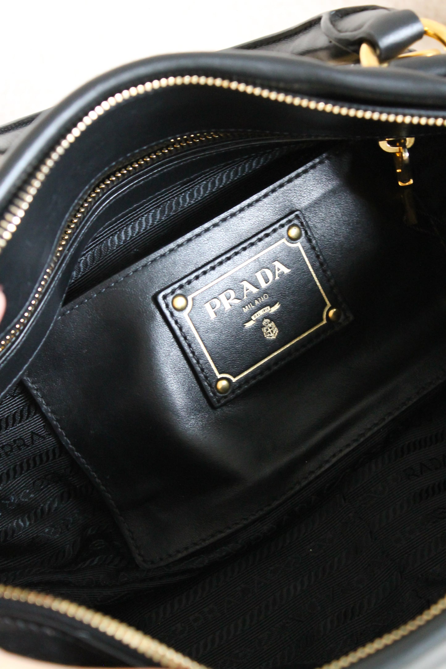 Prada Buckled Bauletto Bag