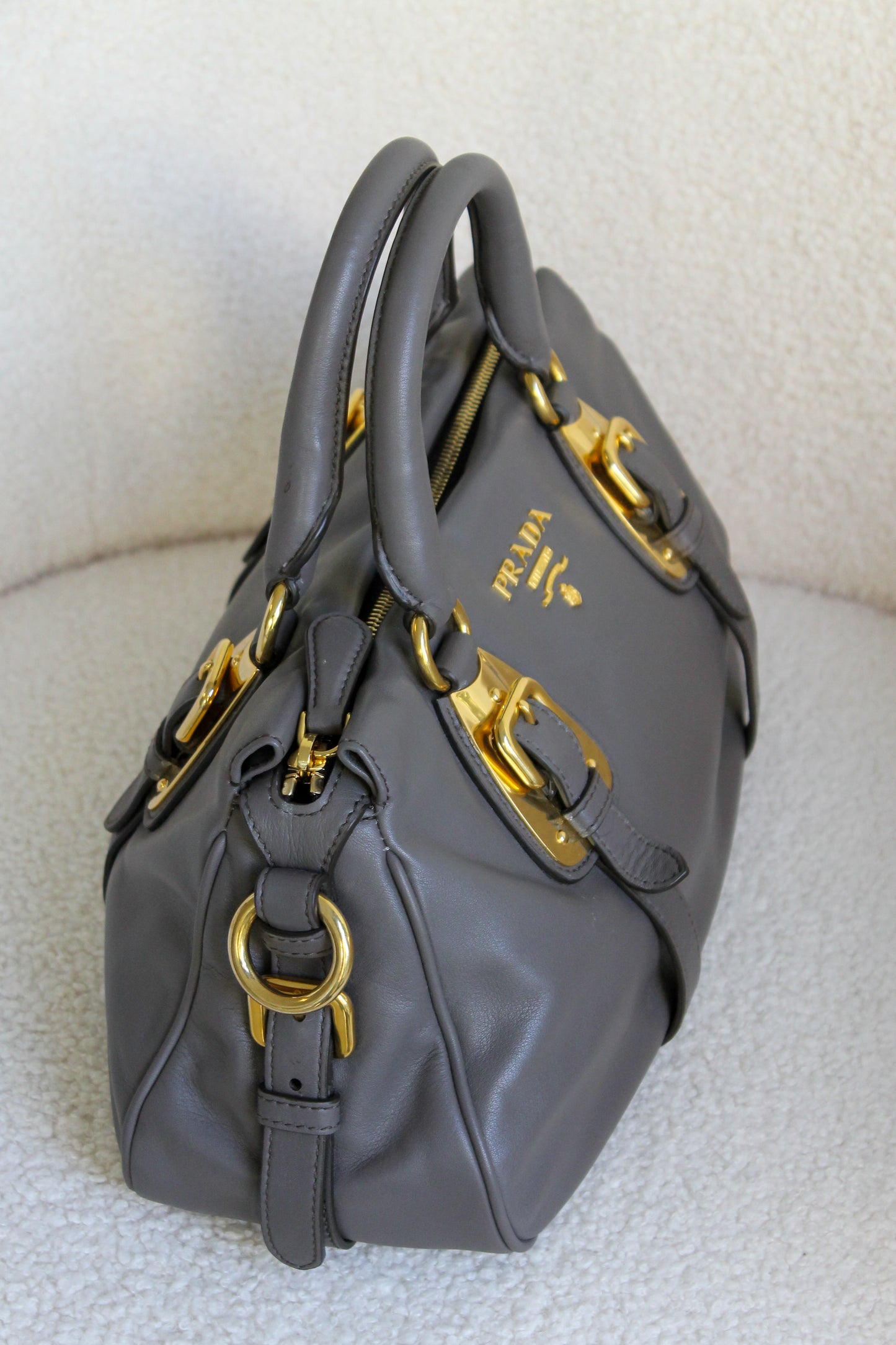 Prada Buckled Bauletto Bag