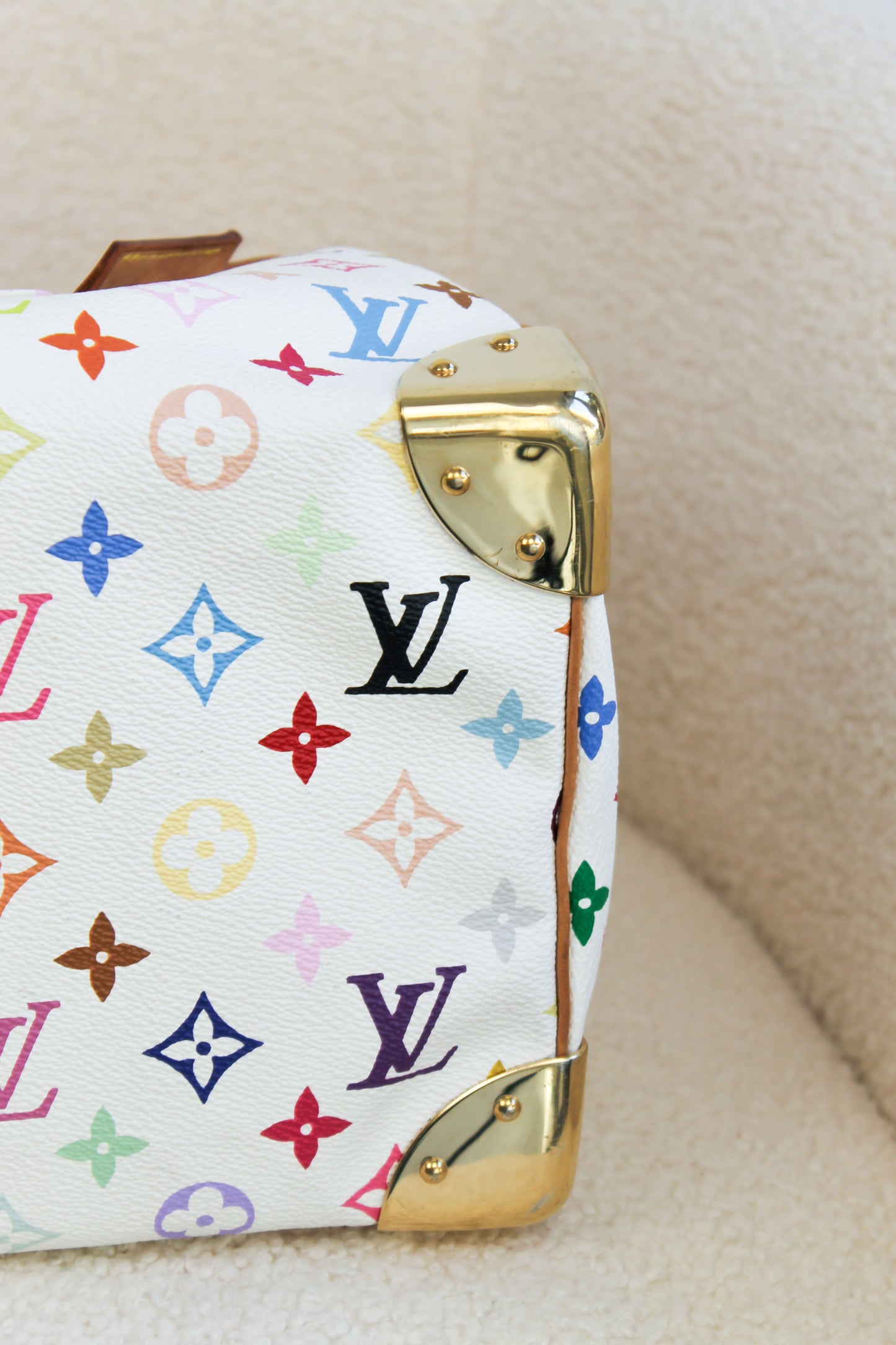 Louis Vuitton x Takashi Murakami Blanc Multicolor Speedy 30