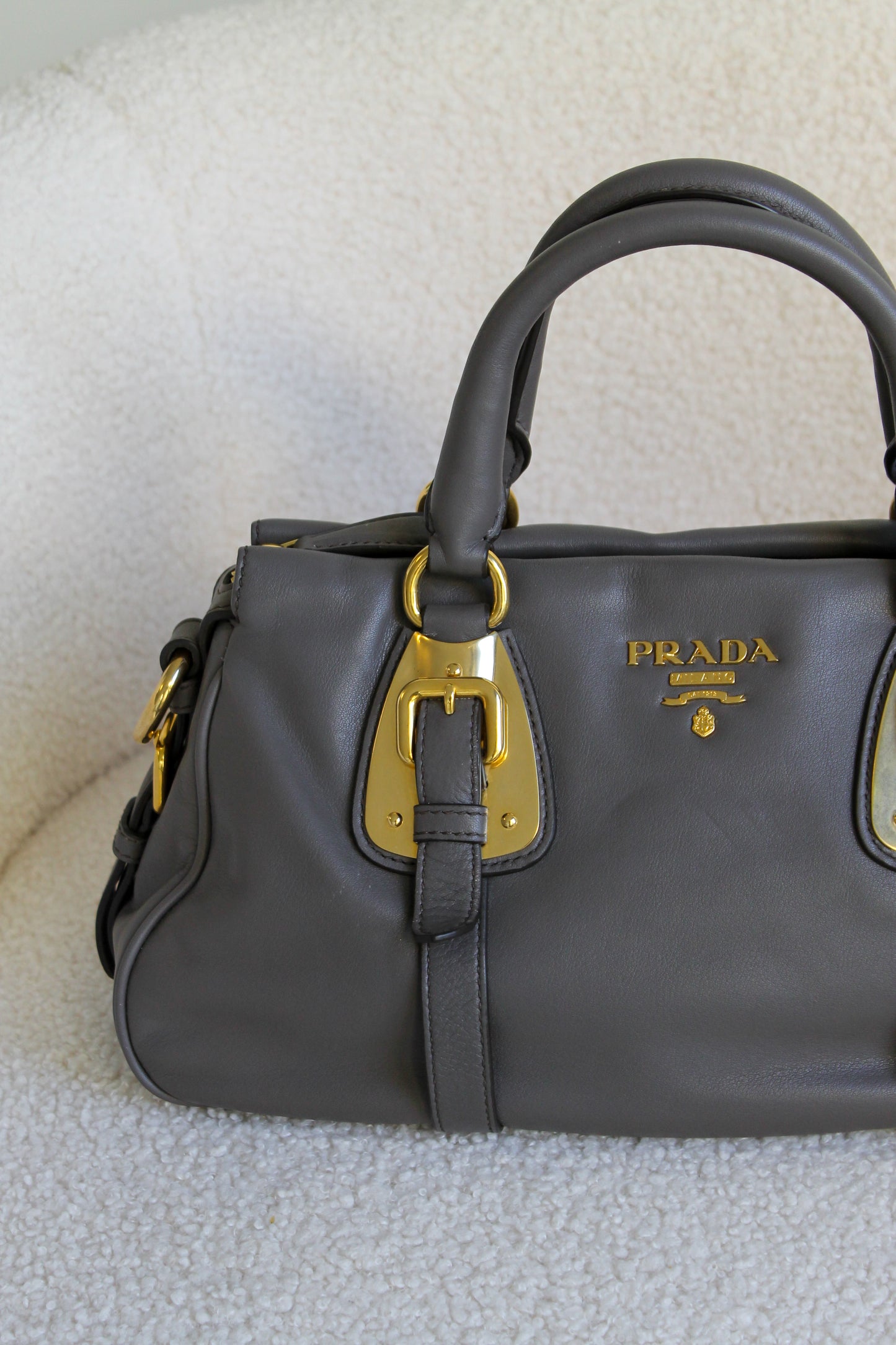 Prada Buckled Bauletto Bag