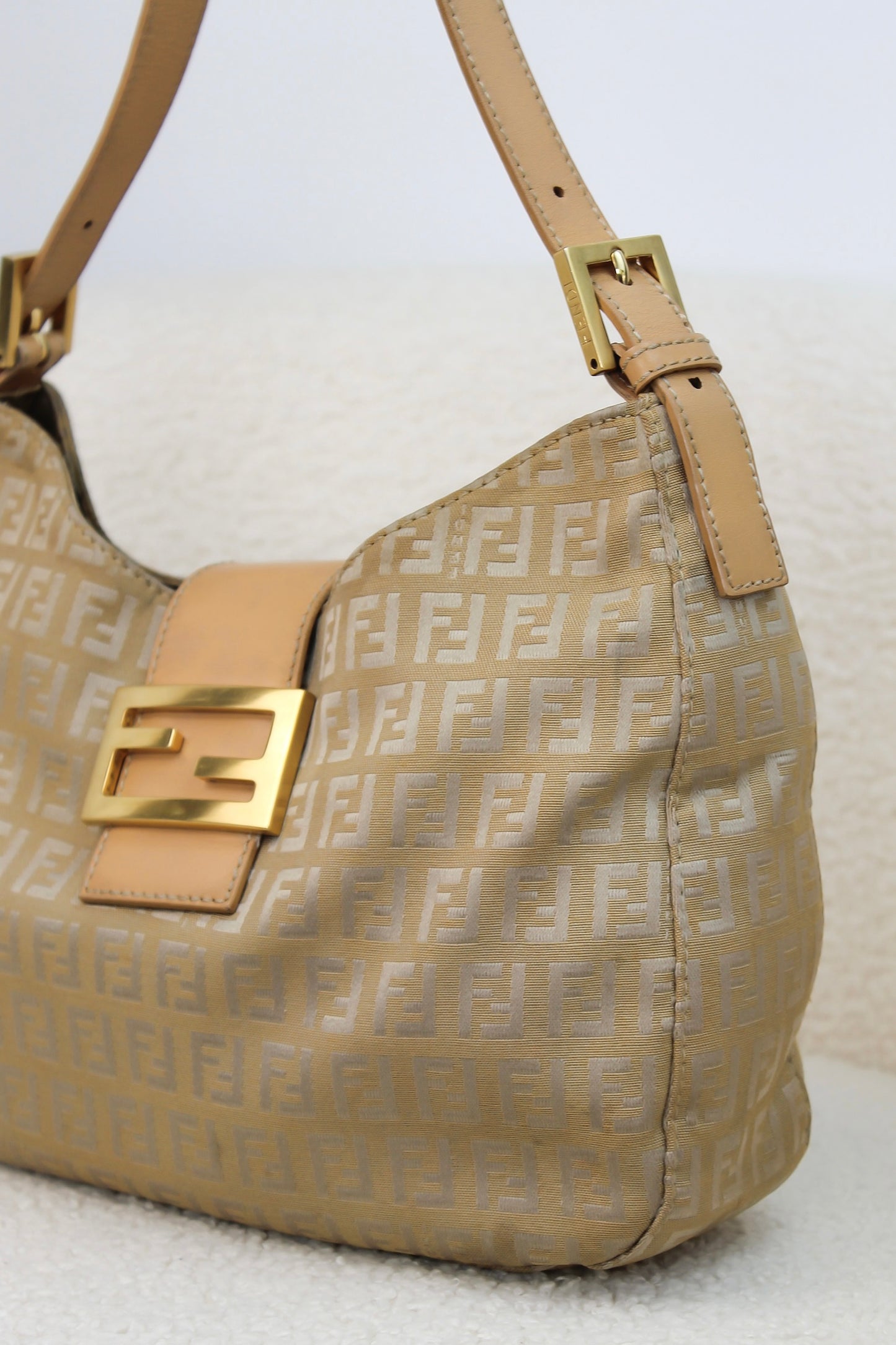 Fendi Zucchino Canvas Shoulder Bag