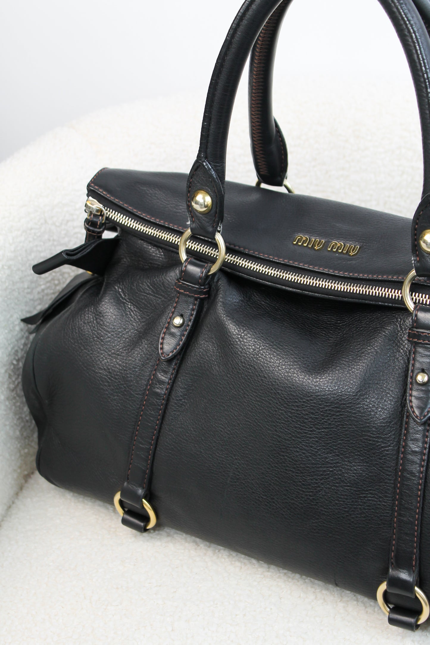 Miu Miu Vitello Bauletto Bow