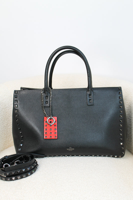 Valentino Rockstud Leather Tote Bag