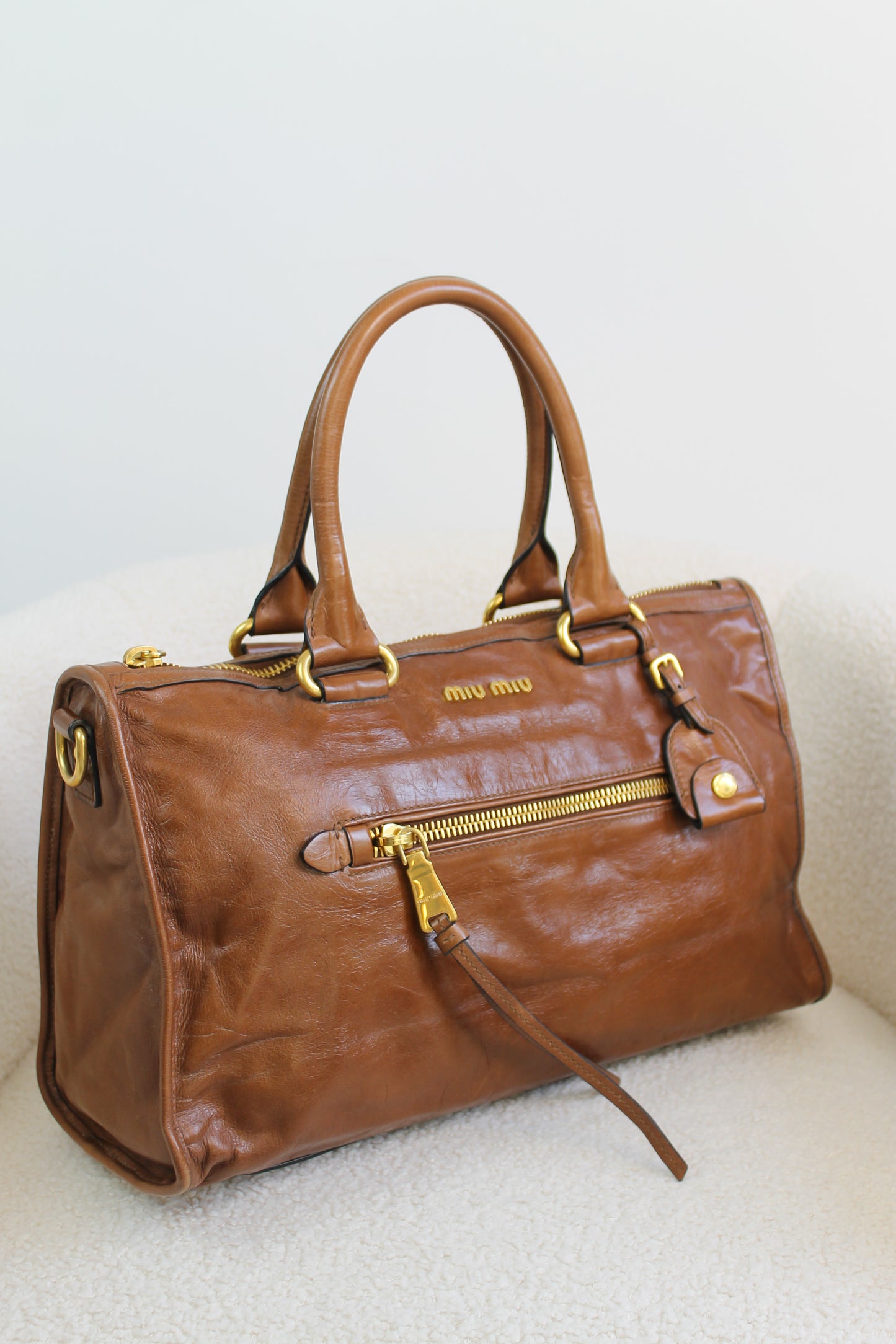 Miu Miu Vitello Shine Bauletto