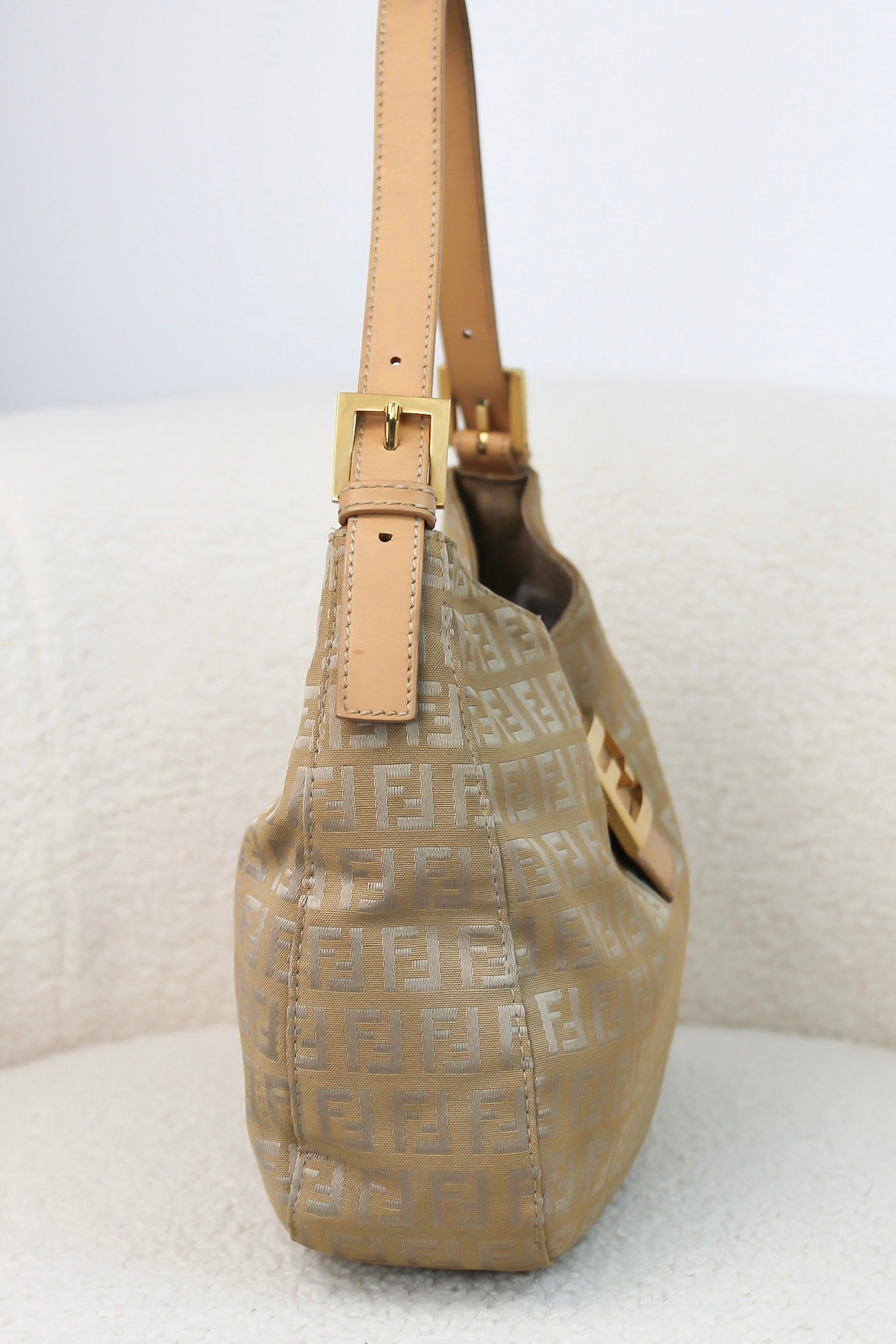 Fendi Zucchino Canvas Shoulder Bag