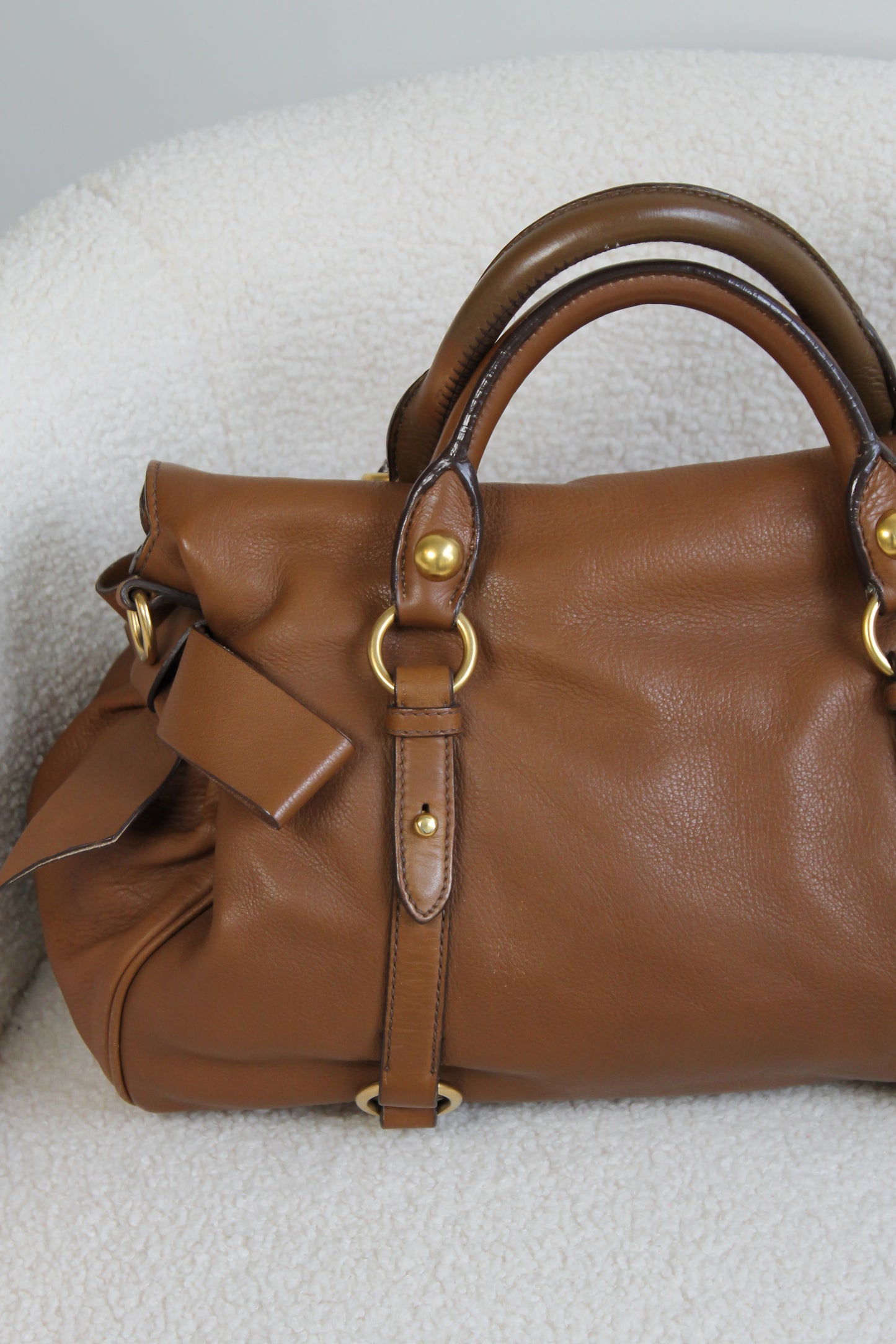 Miu Miu Vitello Bauletto Bow