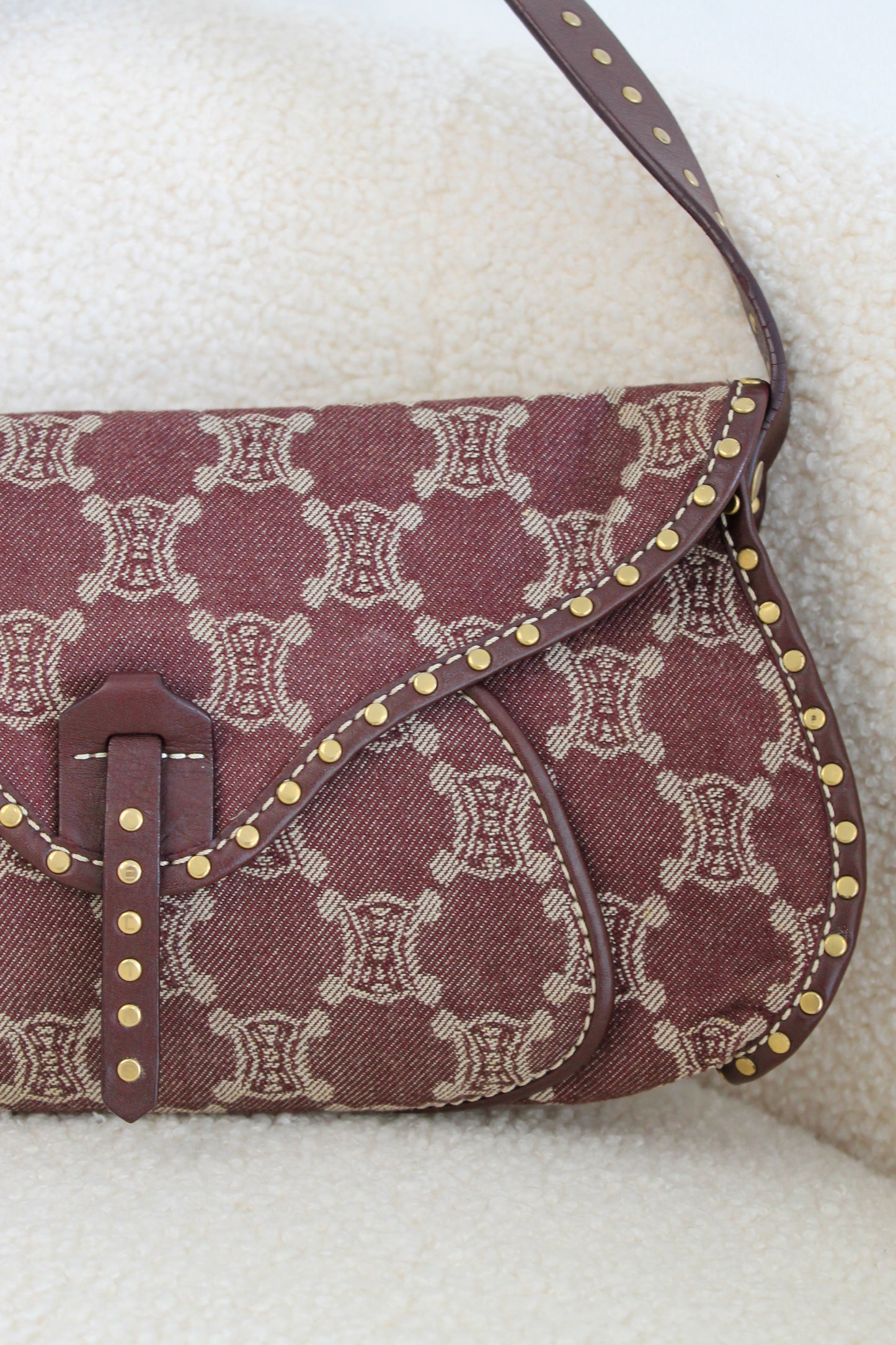 Celine Triomphe Denim Shoulder Bag