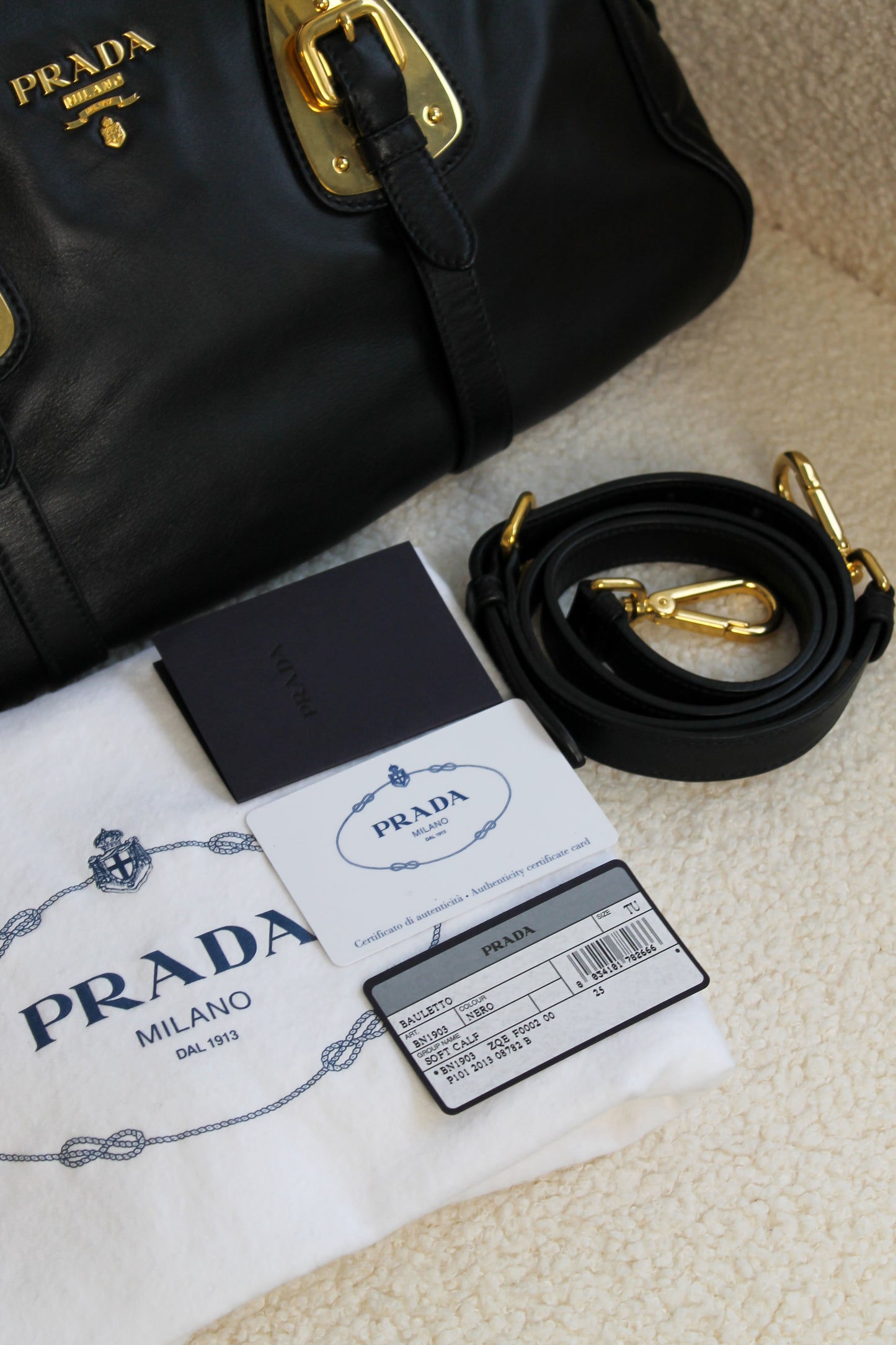 Prada Buckled Bauletto Bag