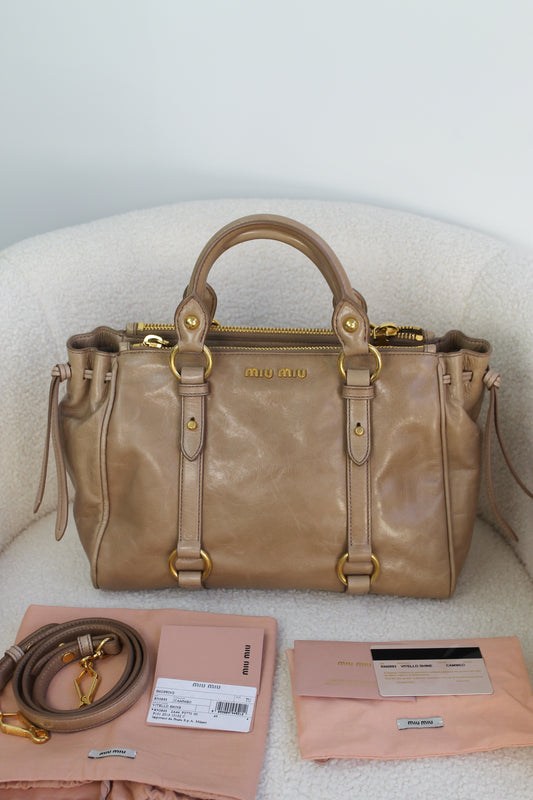 Miu Miu Vitello Shine Shopping