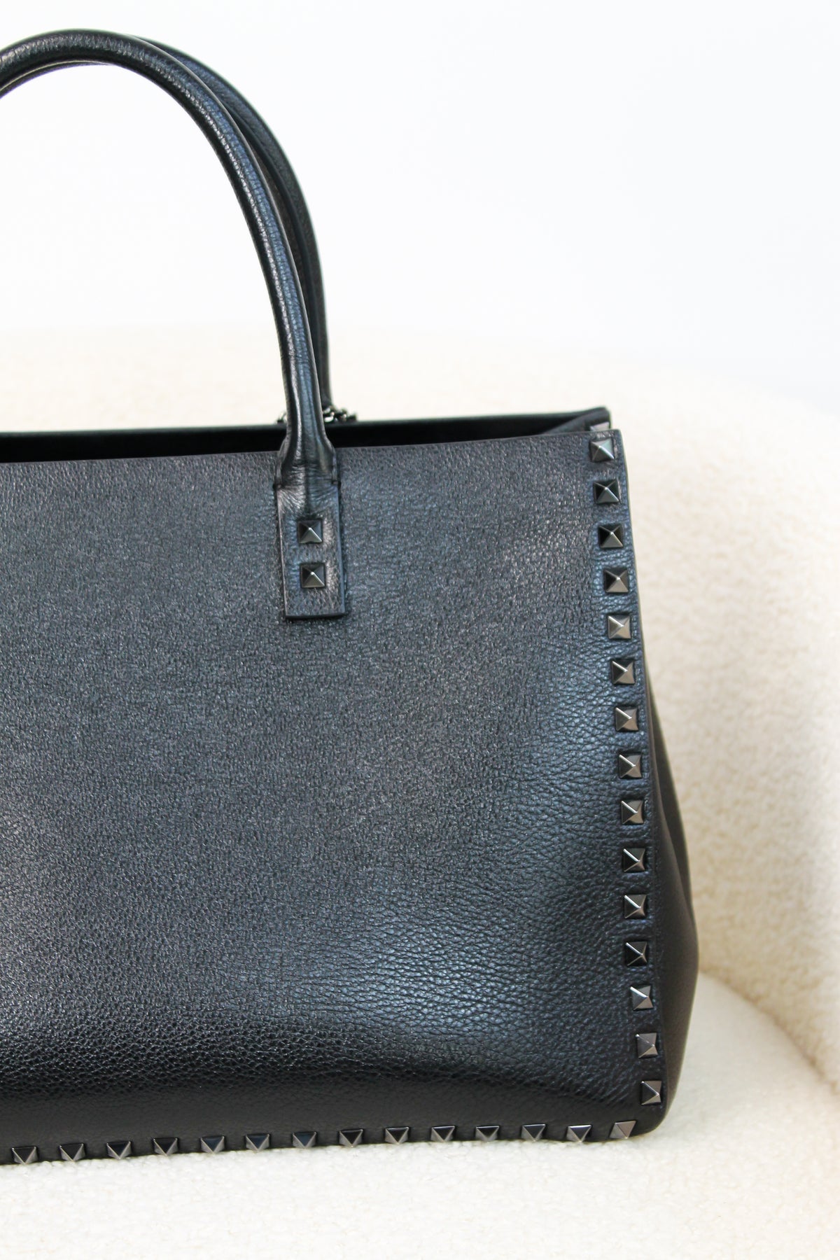 Valentino Rockstud Leather Tote Bag