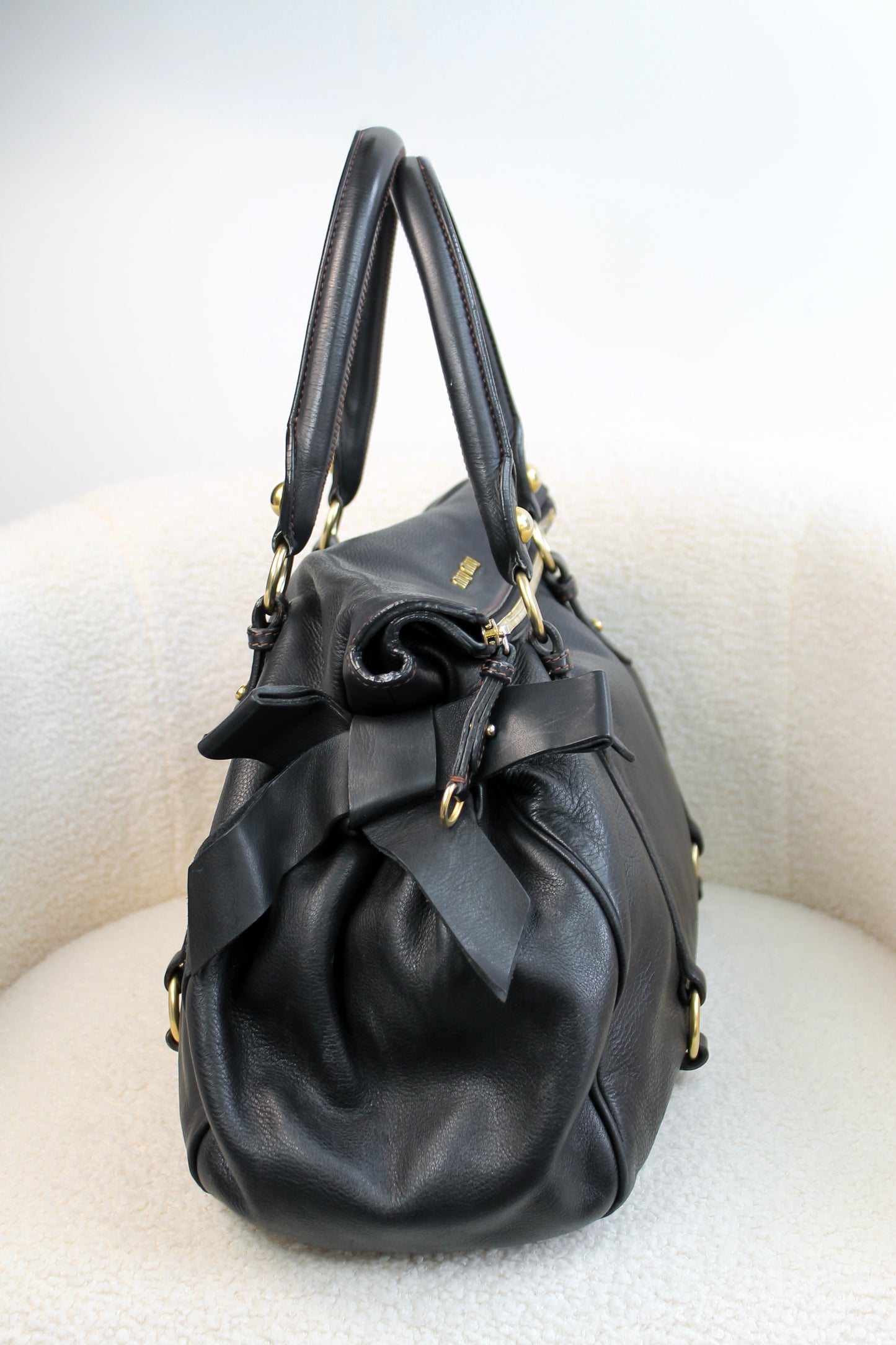Miu Miu Vitello Bauletto Bow