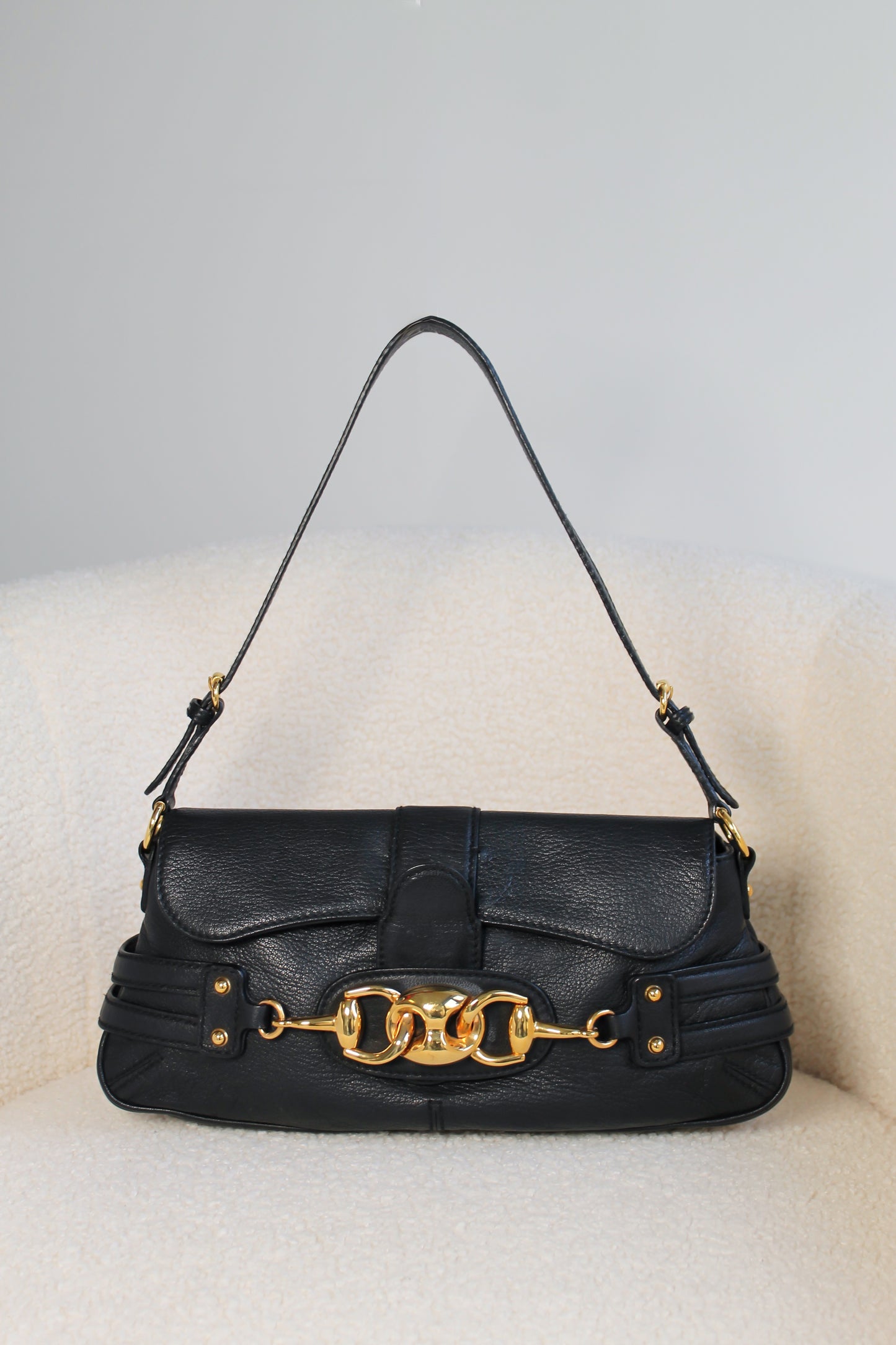 Gucci Horsebit Leather Shoulder Bag