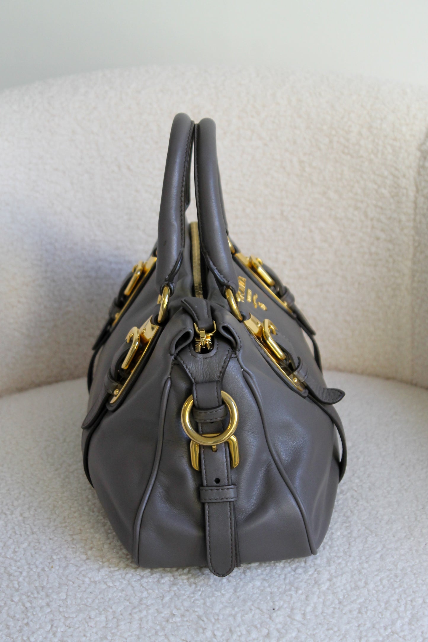 Prada Buckled Bauletto Bag