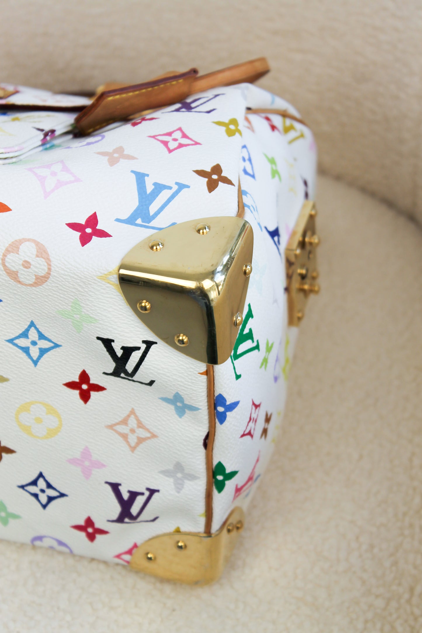 Louis Vuitton x Takashi Murakami Blanc Multicolor Speedy 30