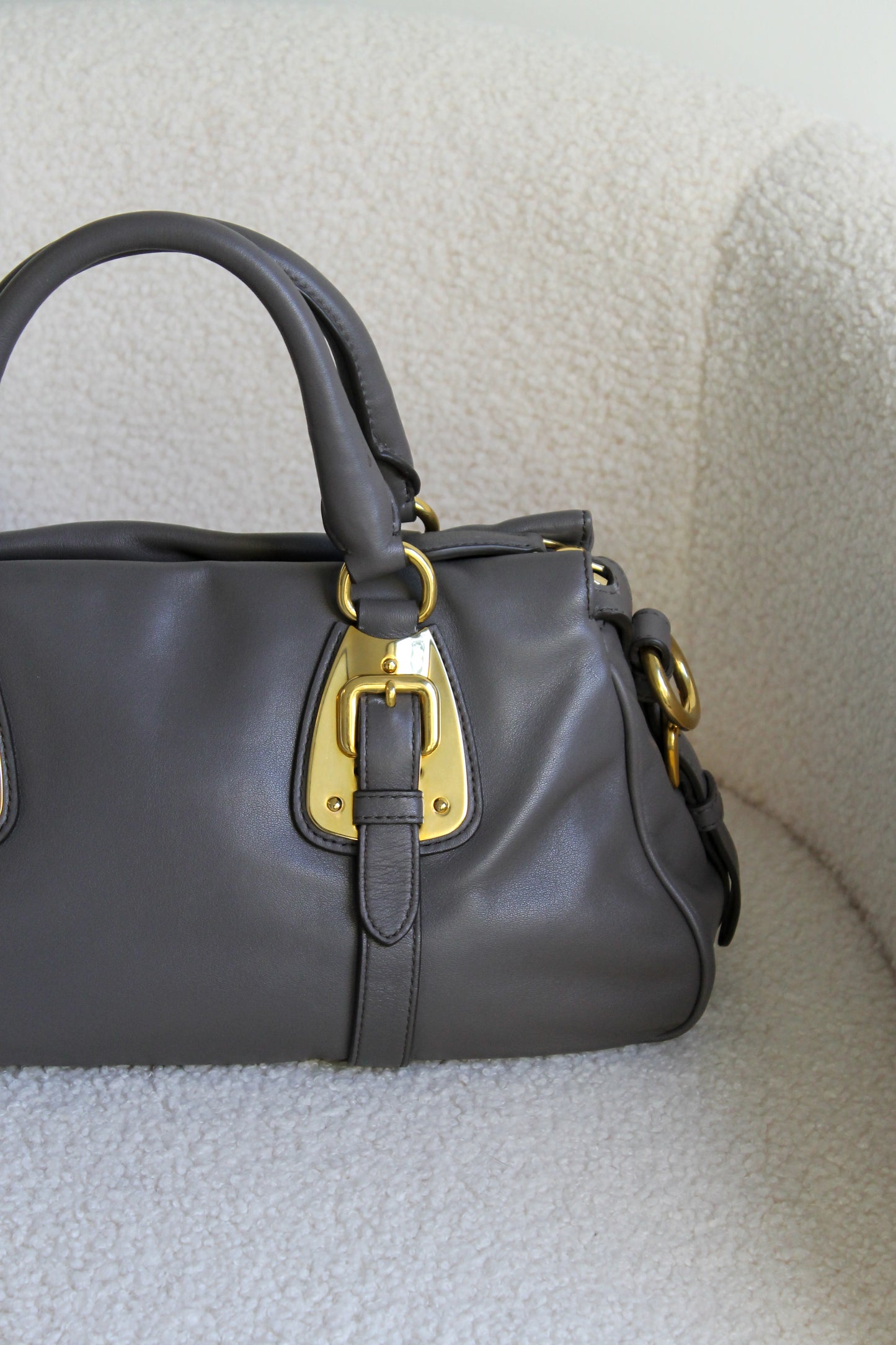 Prada Buckled Bauletto Bag