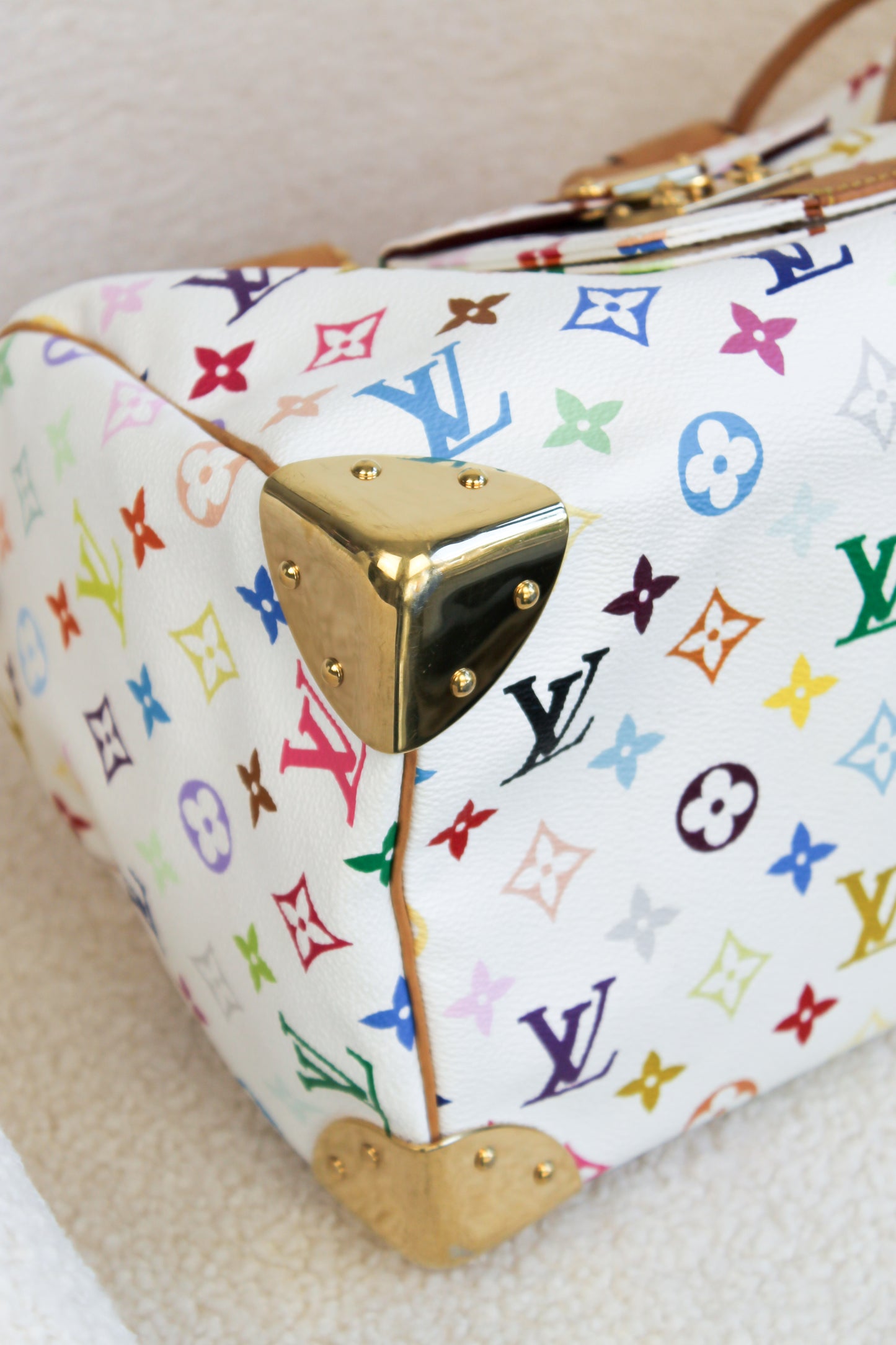 Louis Vuitton x Takashi Murakami Blanc Multicolor Speedy 30