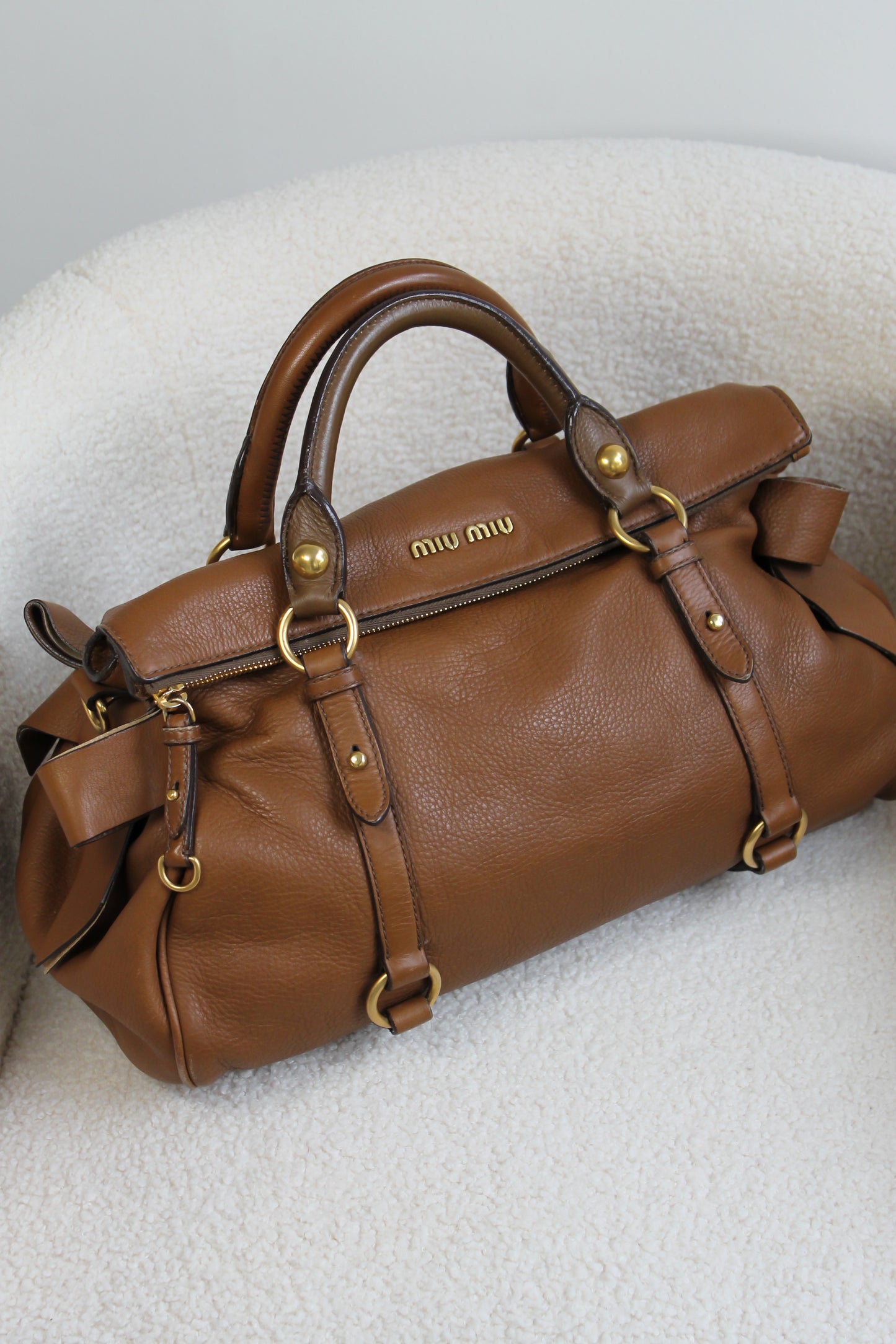 Miu Miu Vitello Bauletto Bow