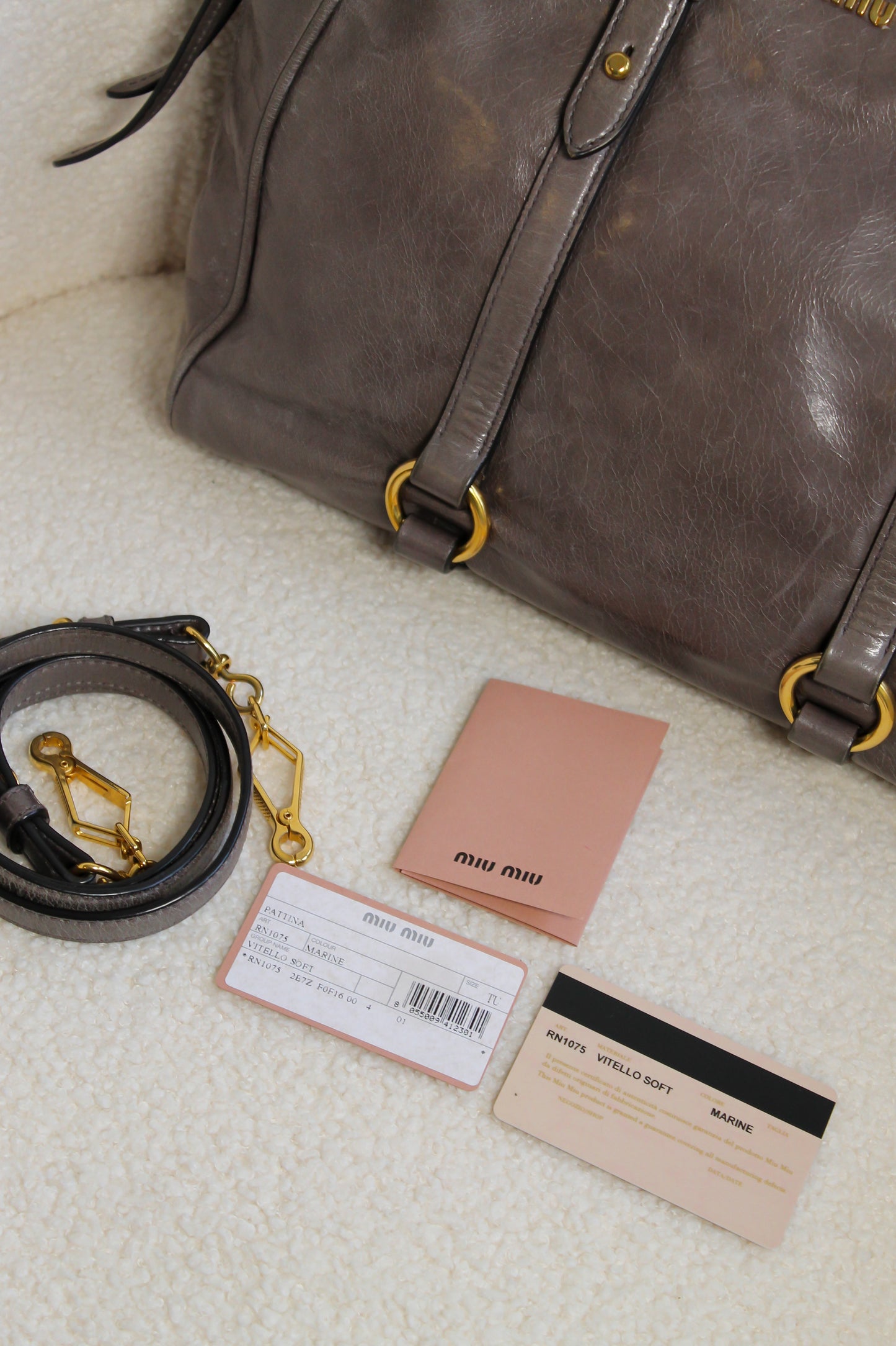 Miu Miu Shopping Vitello Shine