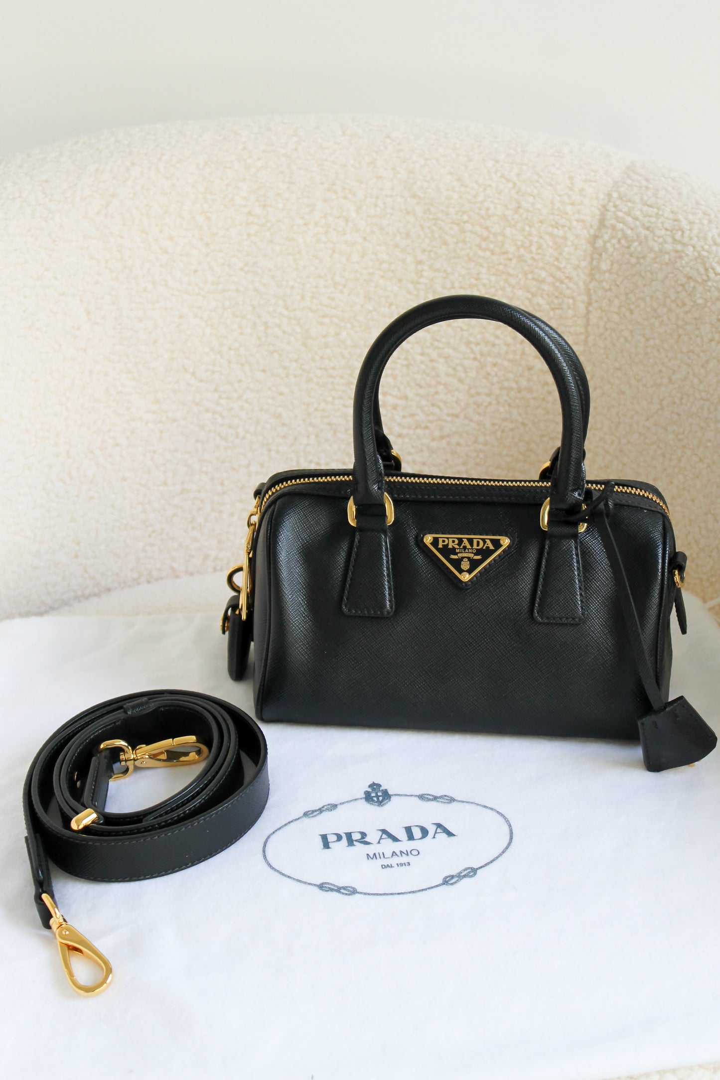 Prada Saffiano Leather Top Handle Bag