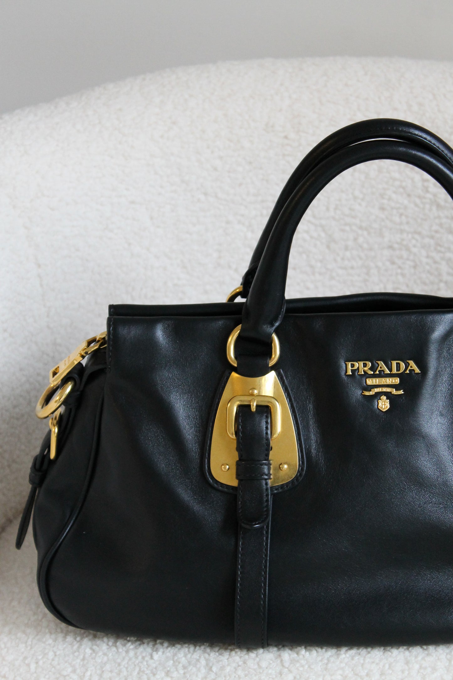 Prada Buckled Bauletto Bag