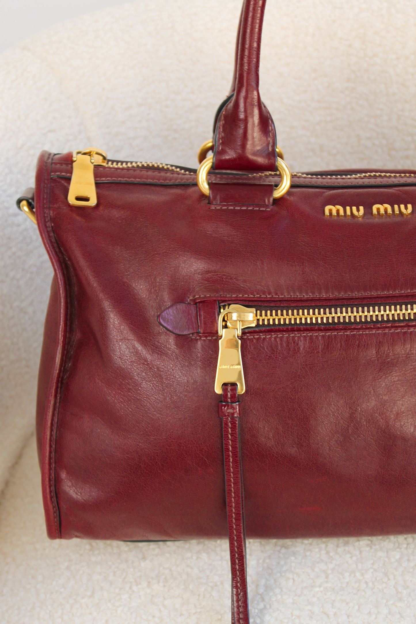 Miu Miu Vitello Shine Bauletto