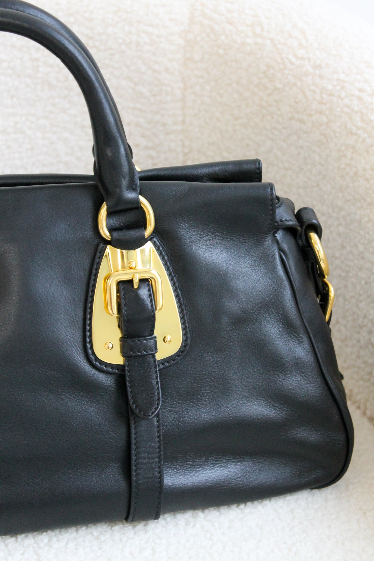 Prada Buckled Bauletto Bag