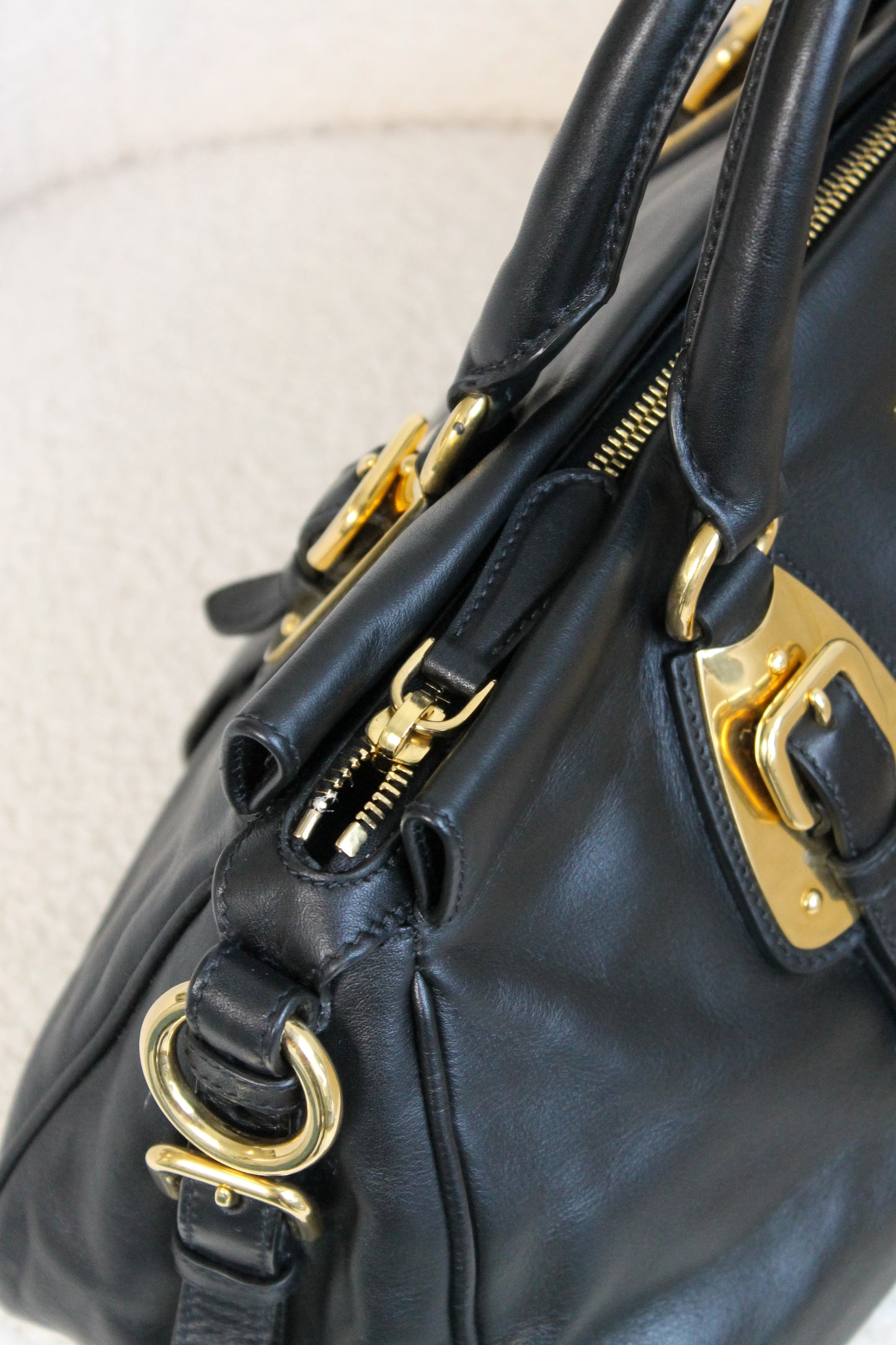 Prada Buckled Bauletto Bag
