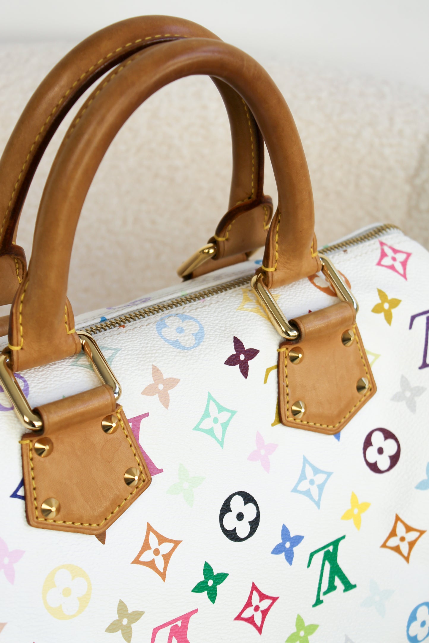 Louis Vuitton x Takashi Murakami Blanc Multicolor Speedy 30