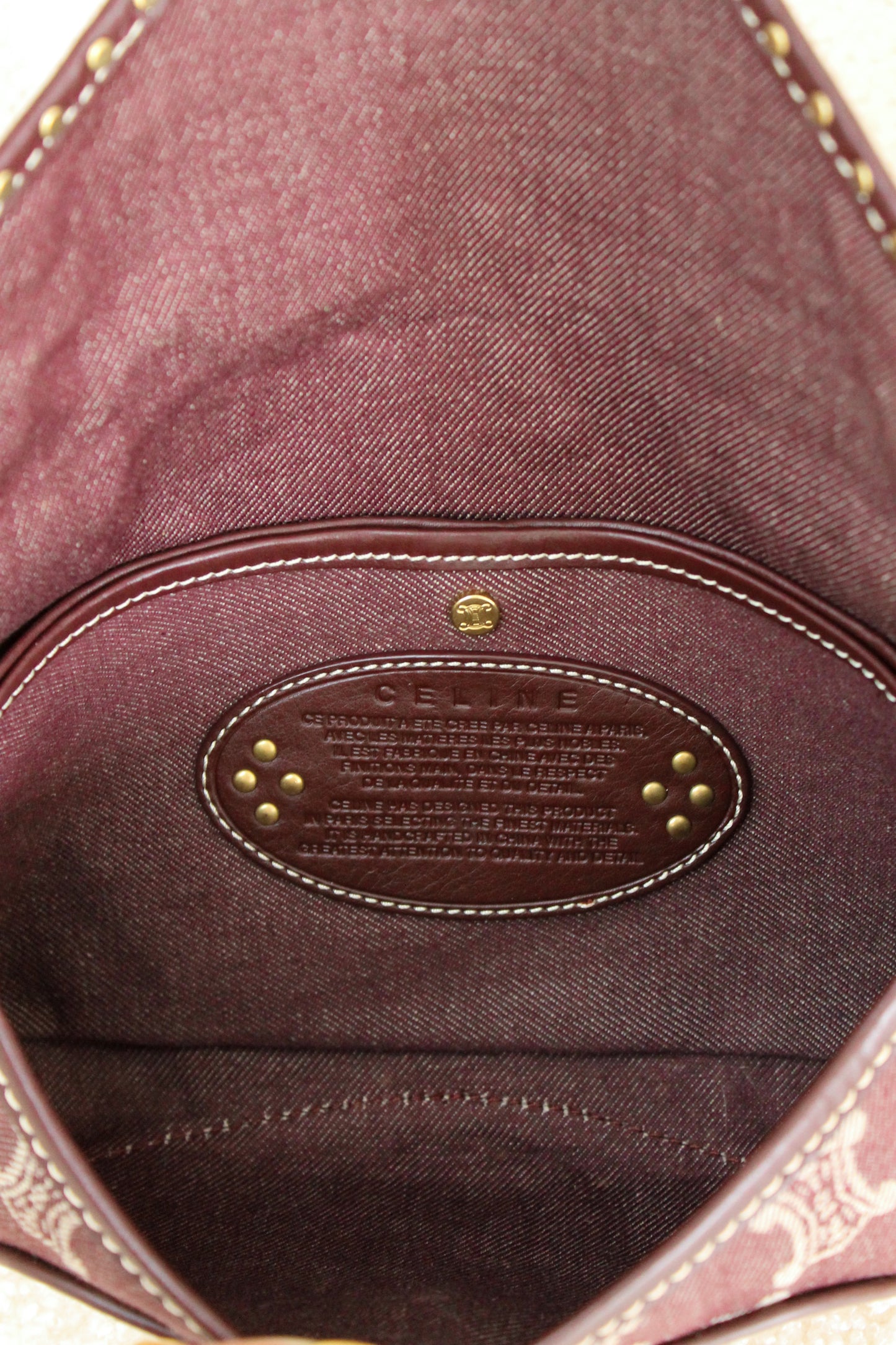 Celine Triomphe Denim Shoulder Bag
