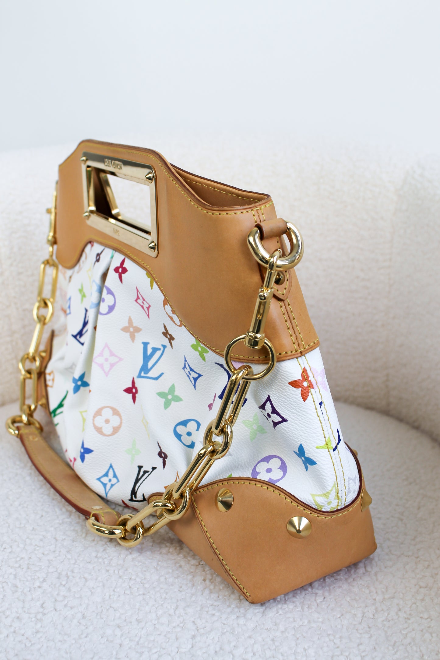 Louis Vuitton x Takashi Murakami Blanc Multicolor Judy MM