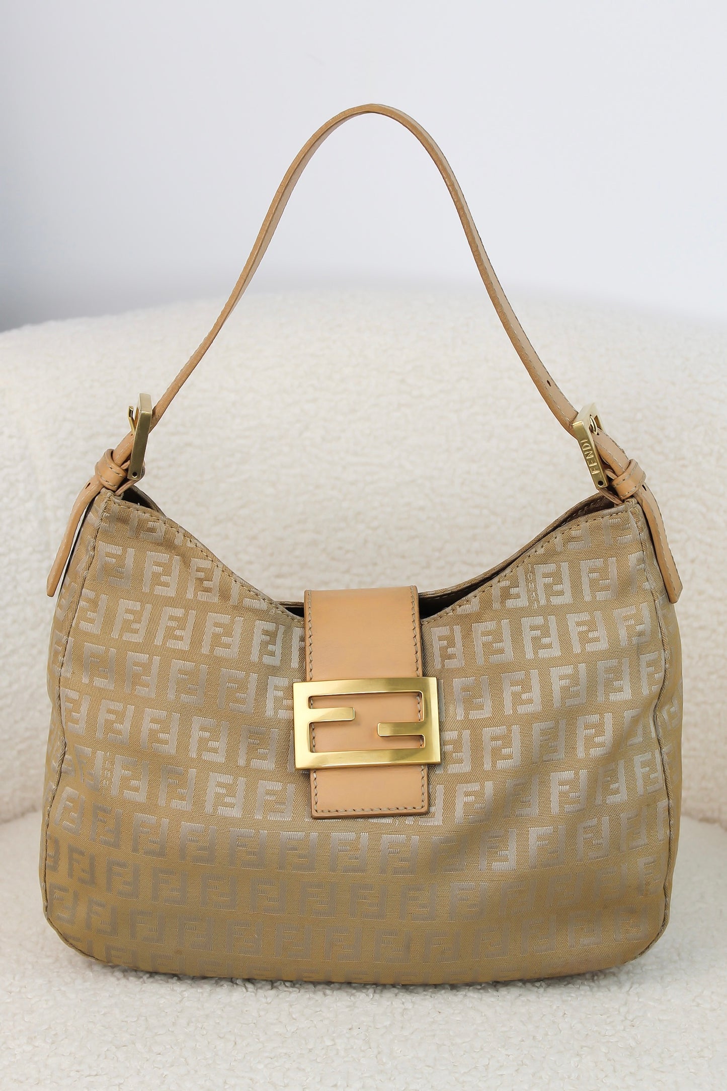 Fendi Zucchino Canvas Shoulder Bag