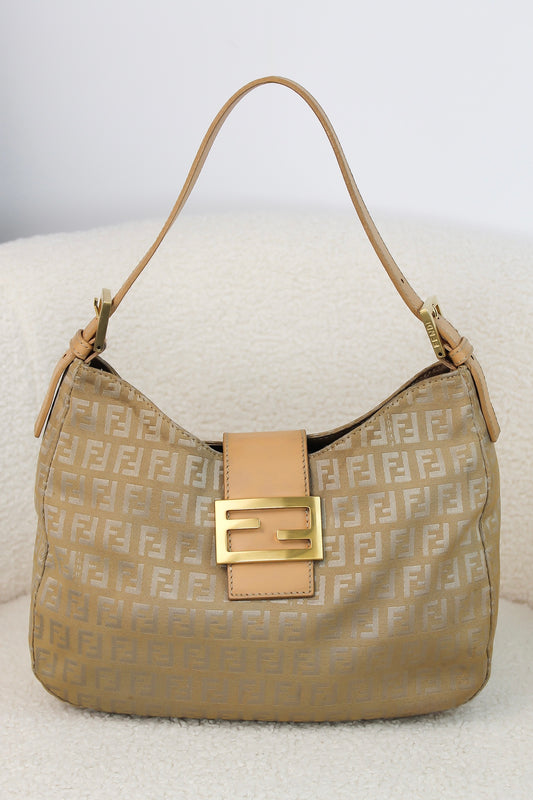 Fendi Zucchino Canvas Shoulder Bag