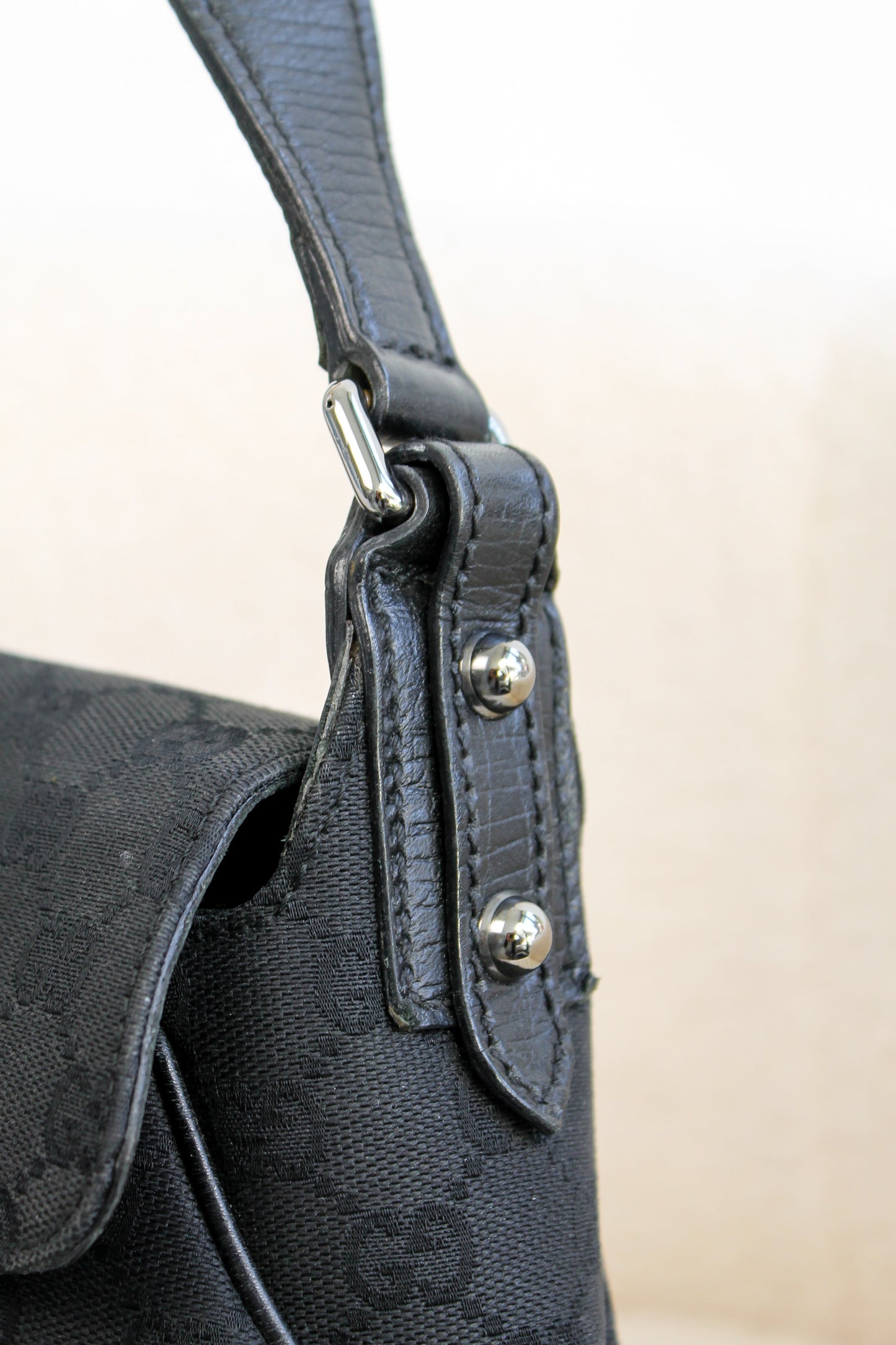 Gucci Horsebit Canvas Shoulder bag