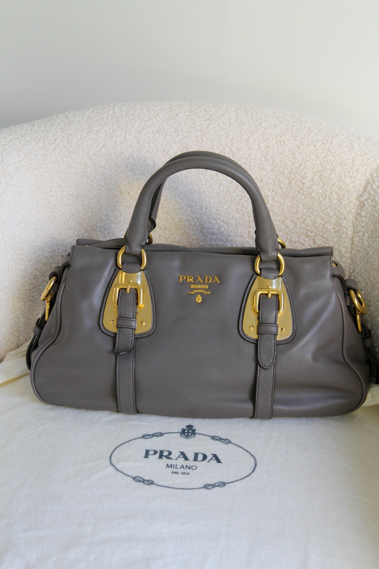 Prada Buckled Bauletto Bag