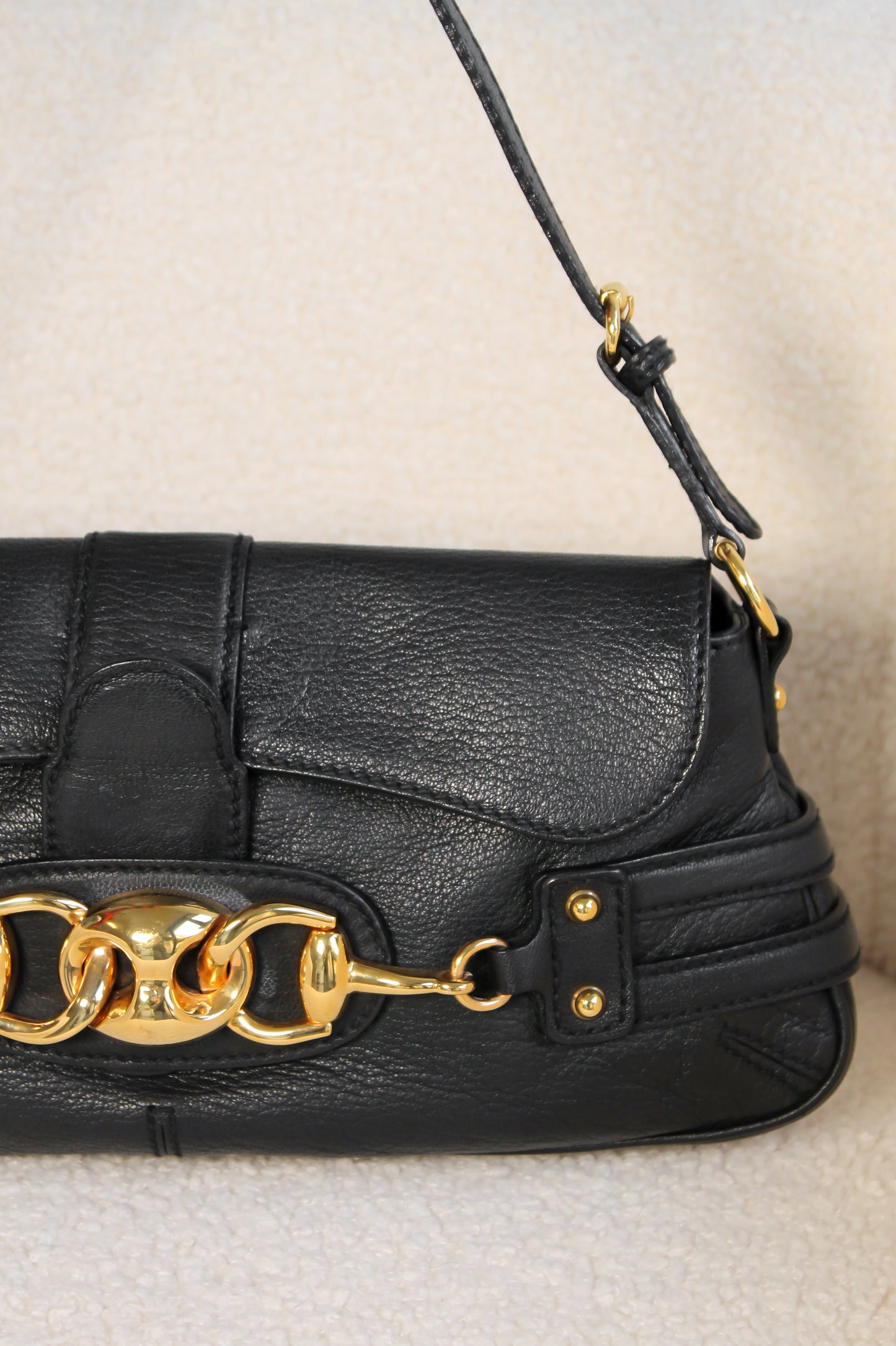 Gucci Horsebit Leather Shoulder Bag