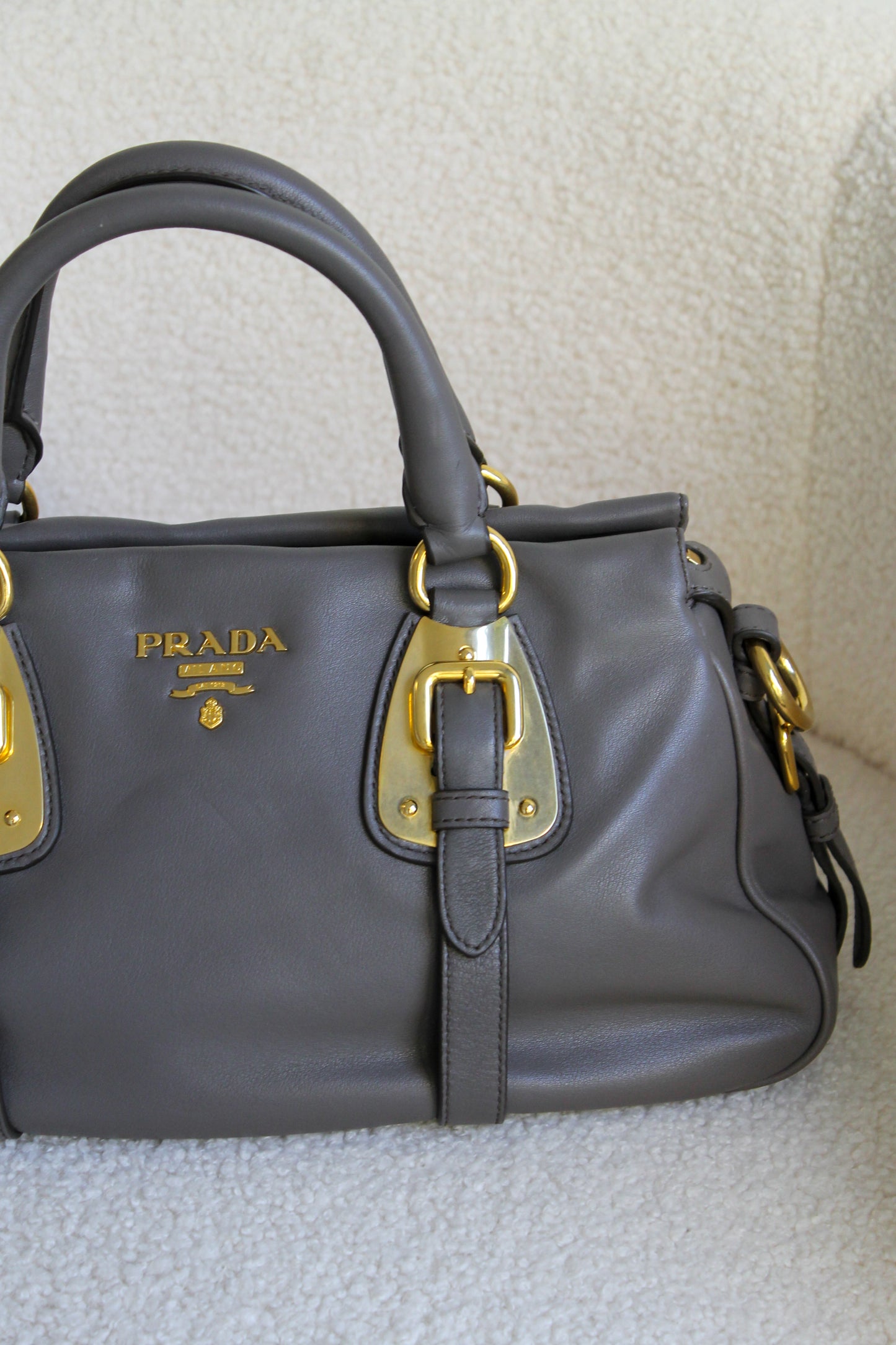 Prada Buckled Bauletto Bag