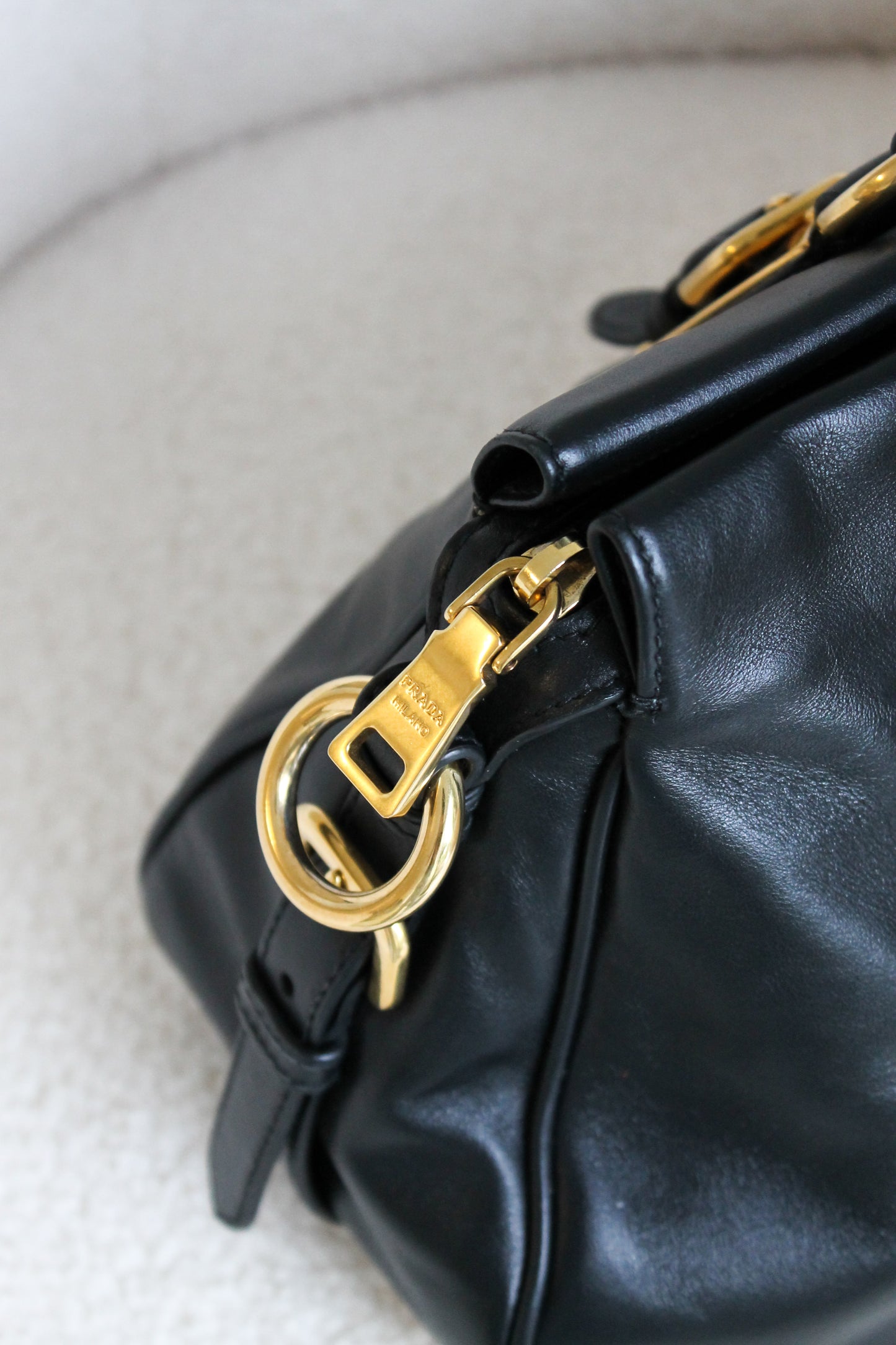 Prada Buckled Bauletto Bag