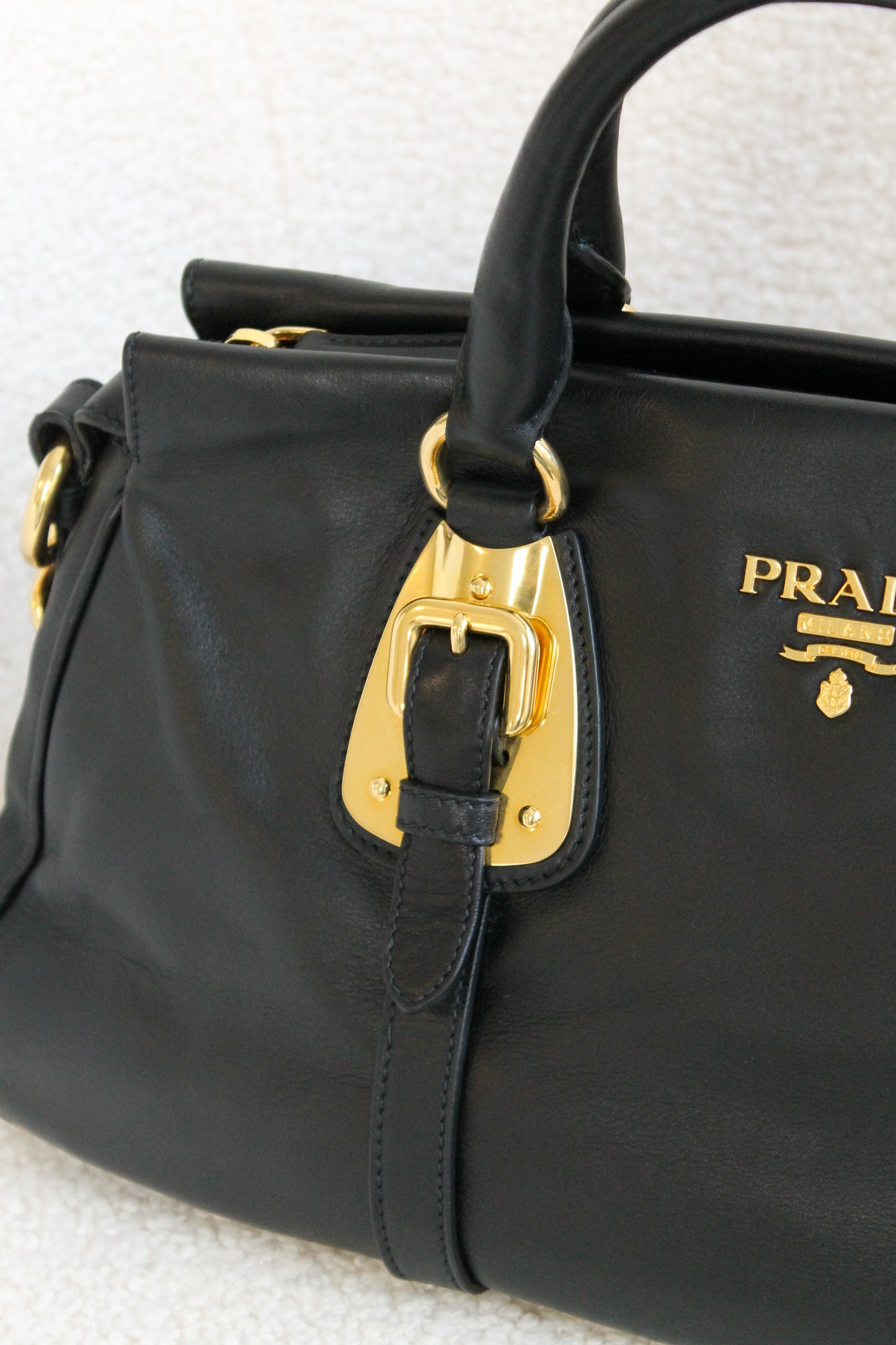 Prada Buckled Bauletto Bag