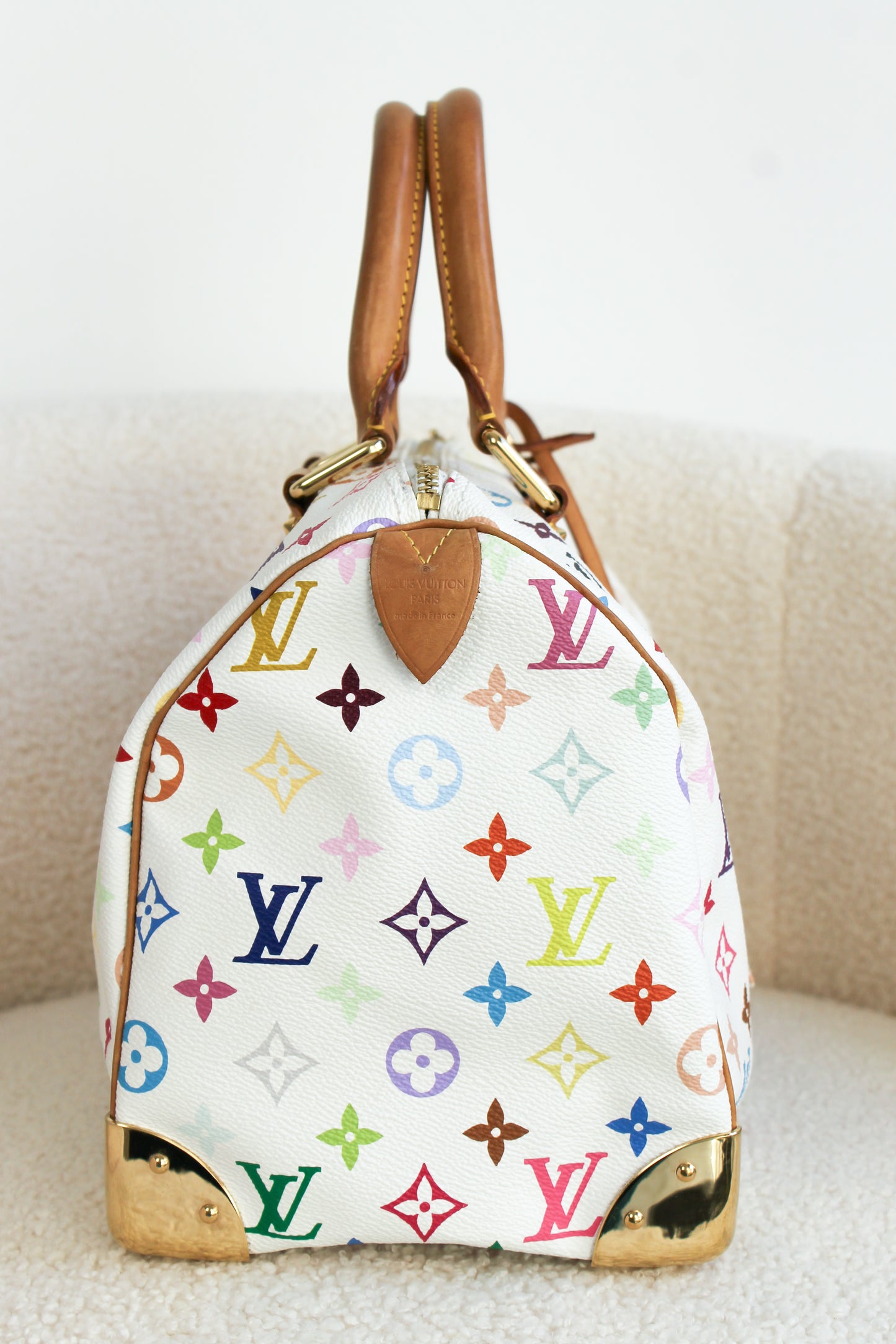 Louis Vuitton x Takashi Murakami Blanc Multicolor Speedy 30